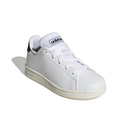 Kids Unisex Advantage Lifestyle Court Lace Shoes, White, A901_ONE, large image number 0