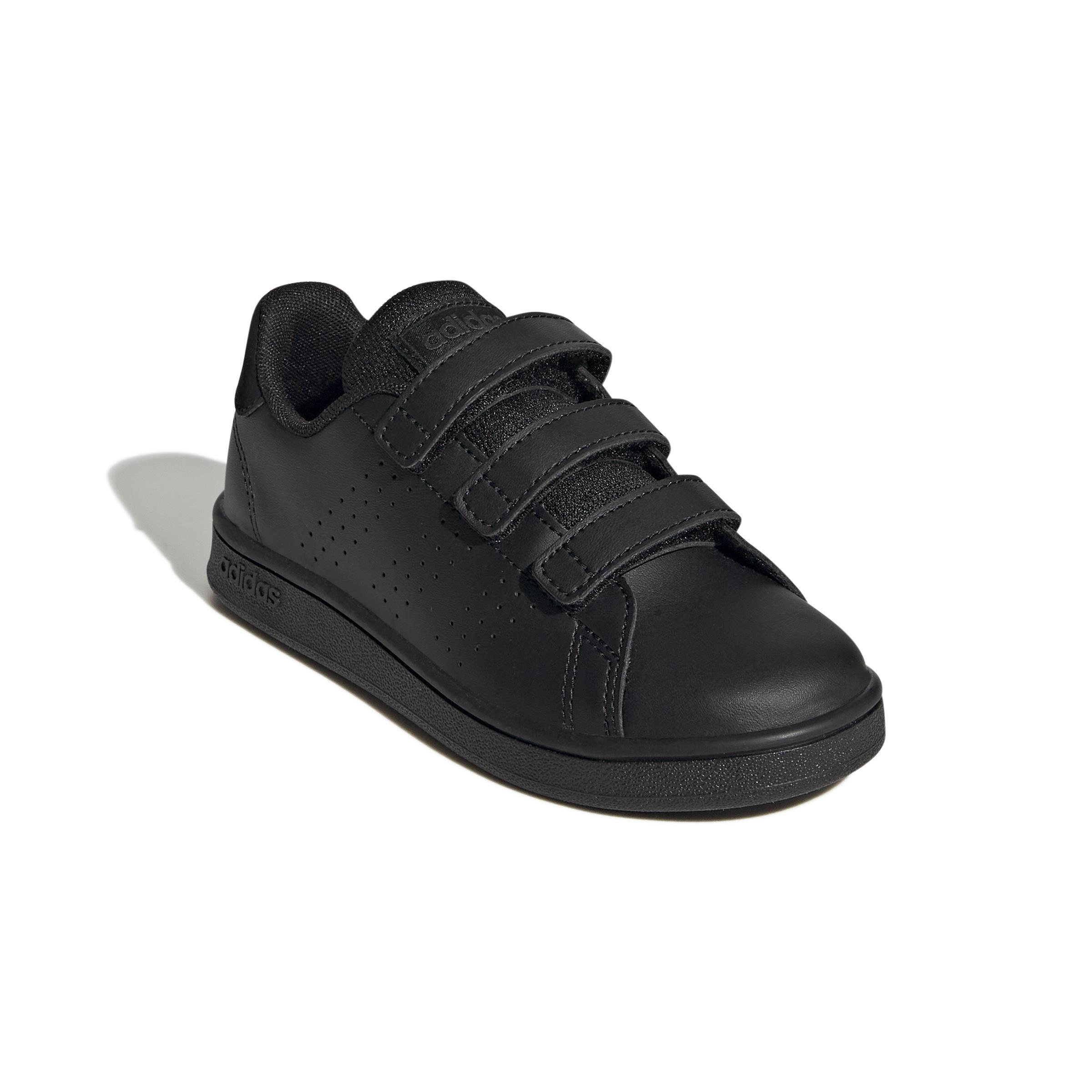 Kids Unisex Advantage Court Lifestyle Hook-And-Loop Shoes, Black, A901_ONE, large image number 2