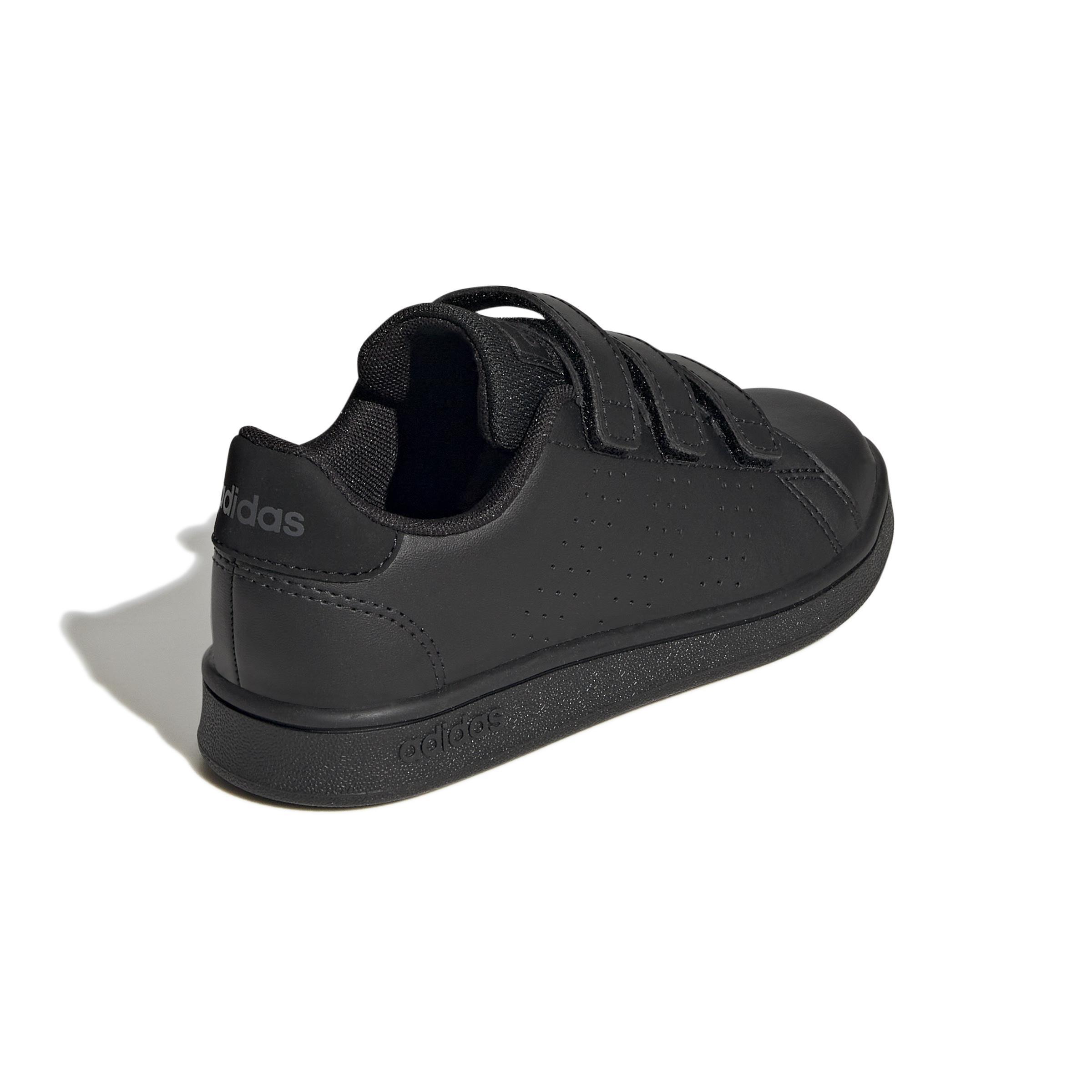 Kids Unisex Advantage Court Lifestyle Hook-And-Loop Shoes, Black, A901_ONE, large image number 3