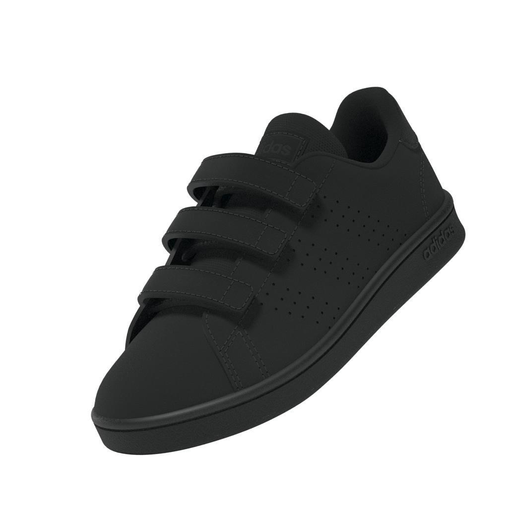 Kids Unisex Advantage Court Lifestyle Hook-And-Loop Shoes, Black, A901_ONE, large image number 8