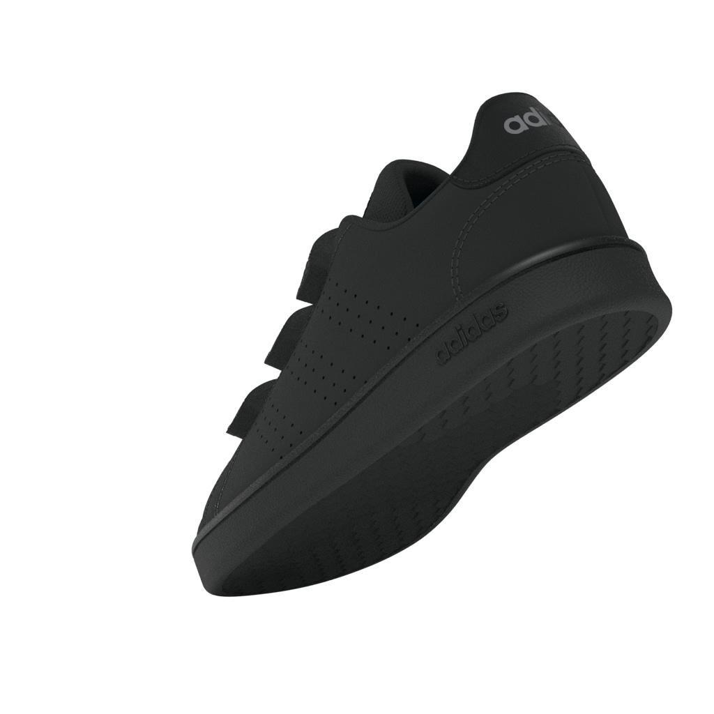 Unisex Kids Advantage Court Lifestyle Hook-and-Loop Shoes, Black, , large image number 9