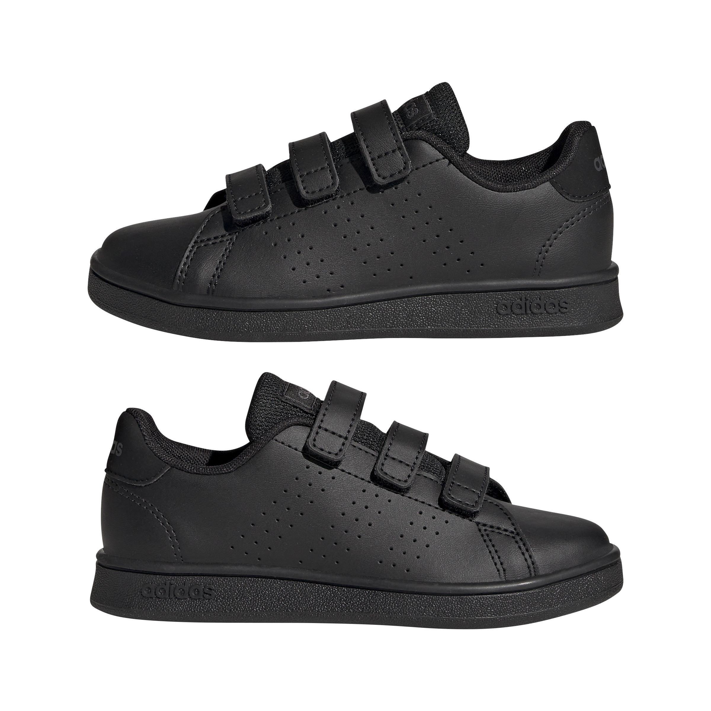 Unisex Kids Advantage Court Lifestyle Hook-and-Loop Shoes, Black, A901_ONE, large image number 10