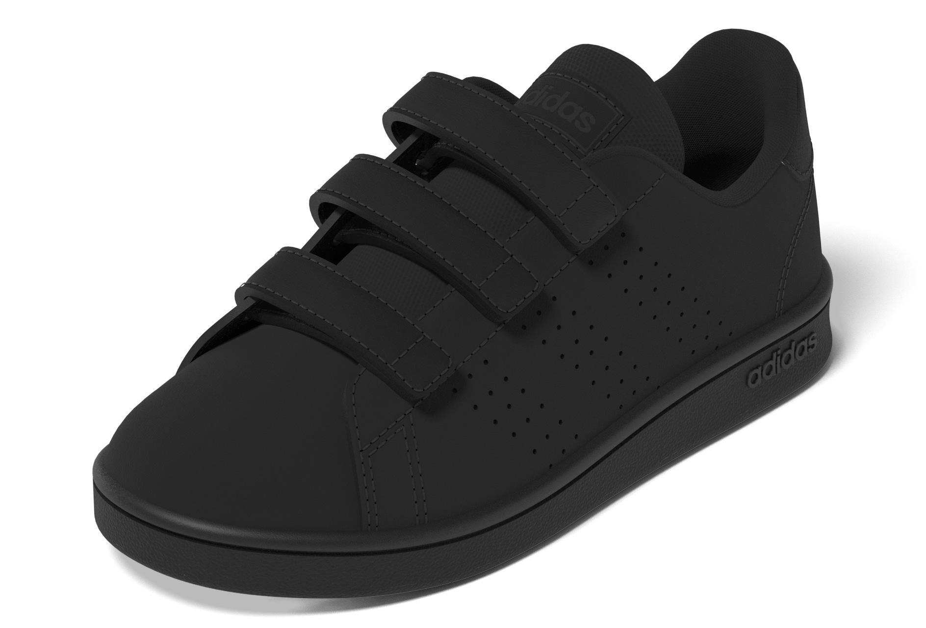 Unisex Kids Advantage Court Lifestyle Hook-and-Loop Shoes, Black, , large image number 13