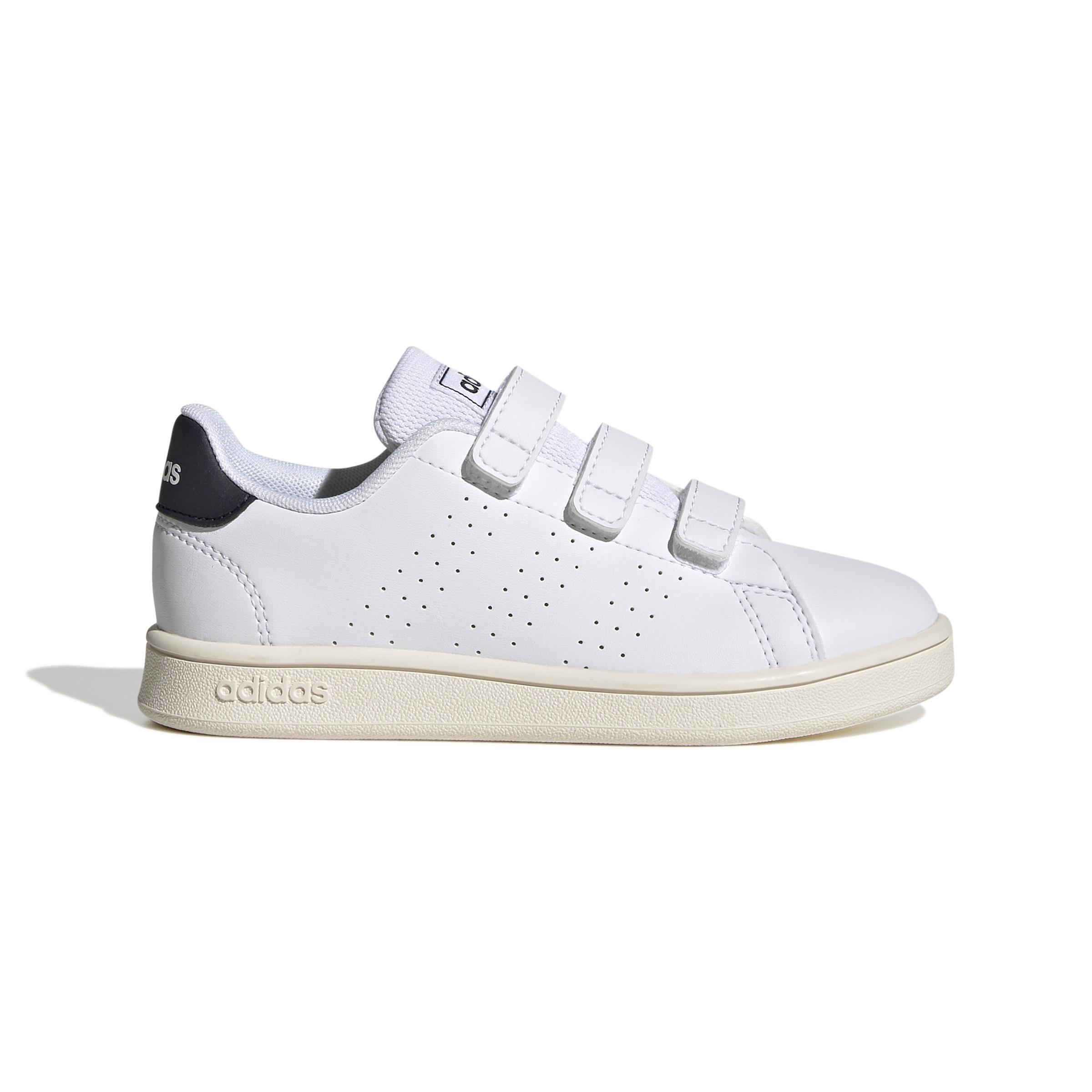 Unisex Kids Advantage Court Lifestyle Hook-and-Loop Shoes, White, , large image number 0