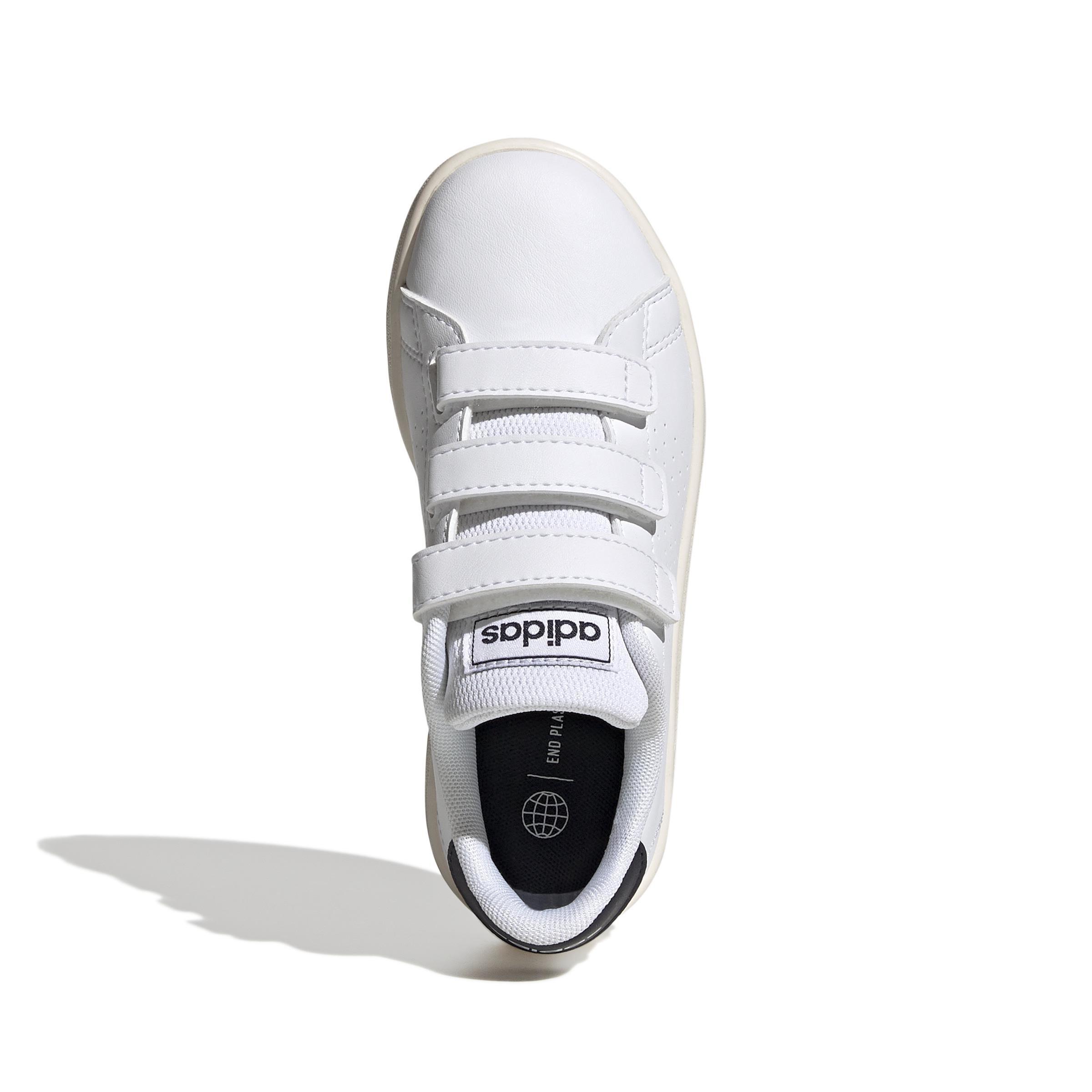 Unisex Kids Advantage Court Lifestyle Hook-and-Loop Shoes, White, , large image number 1