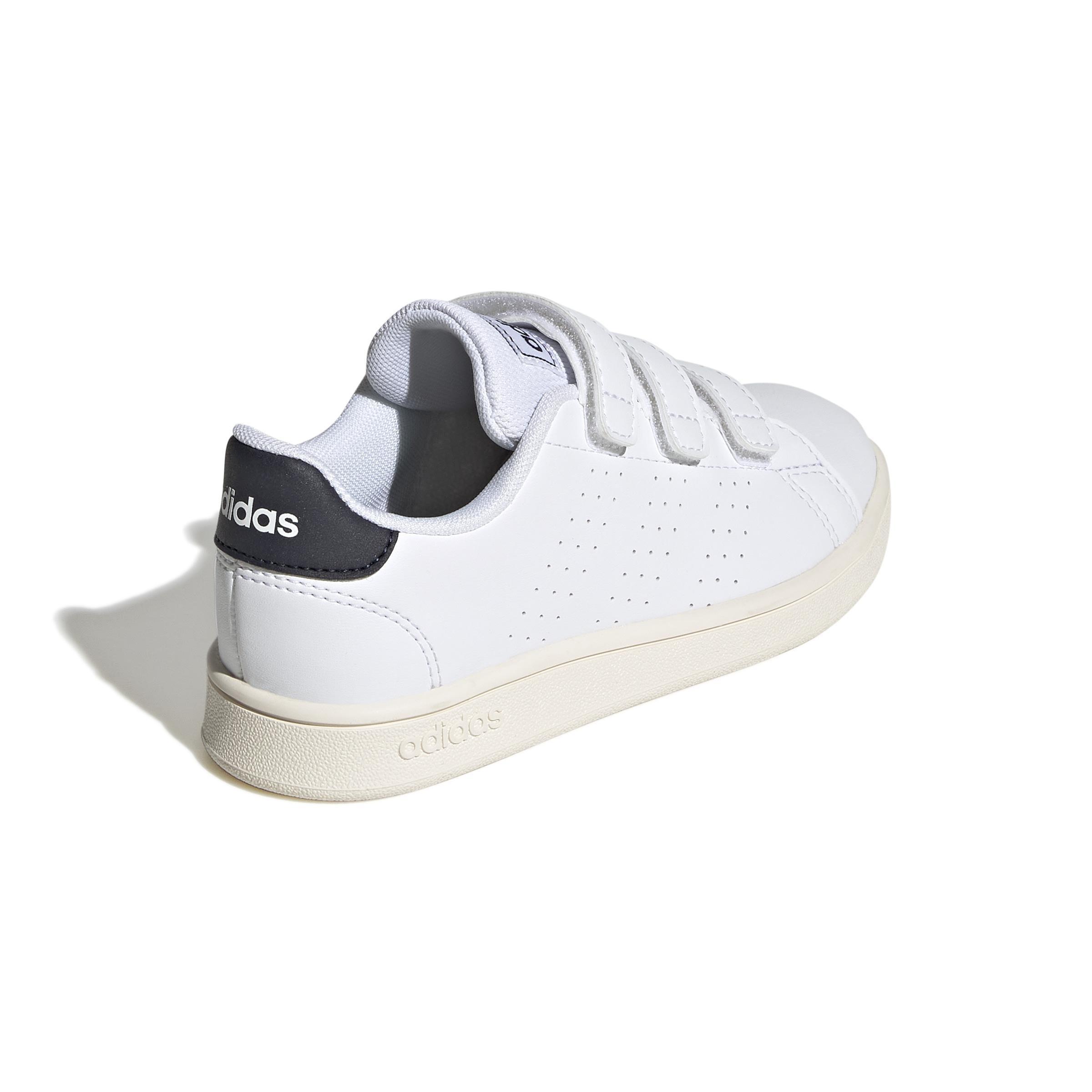 Unisex Kids Advantage Court Lifestyle Hook-and-Loop Shoes, White, A901_ONE, large image number 3