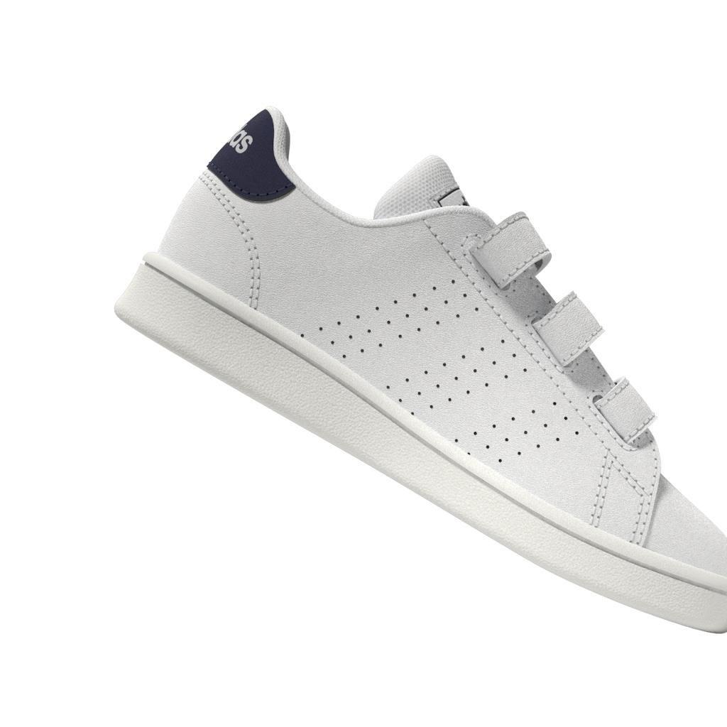 Unisex Kids Advantage Court Lifestyle Hook-and-Loop Shoes, White, , large image number 6