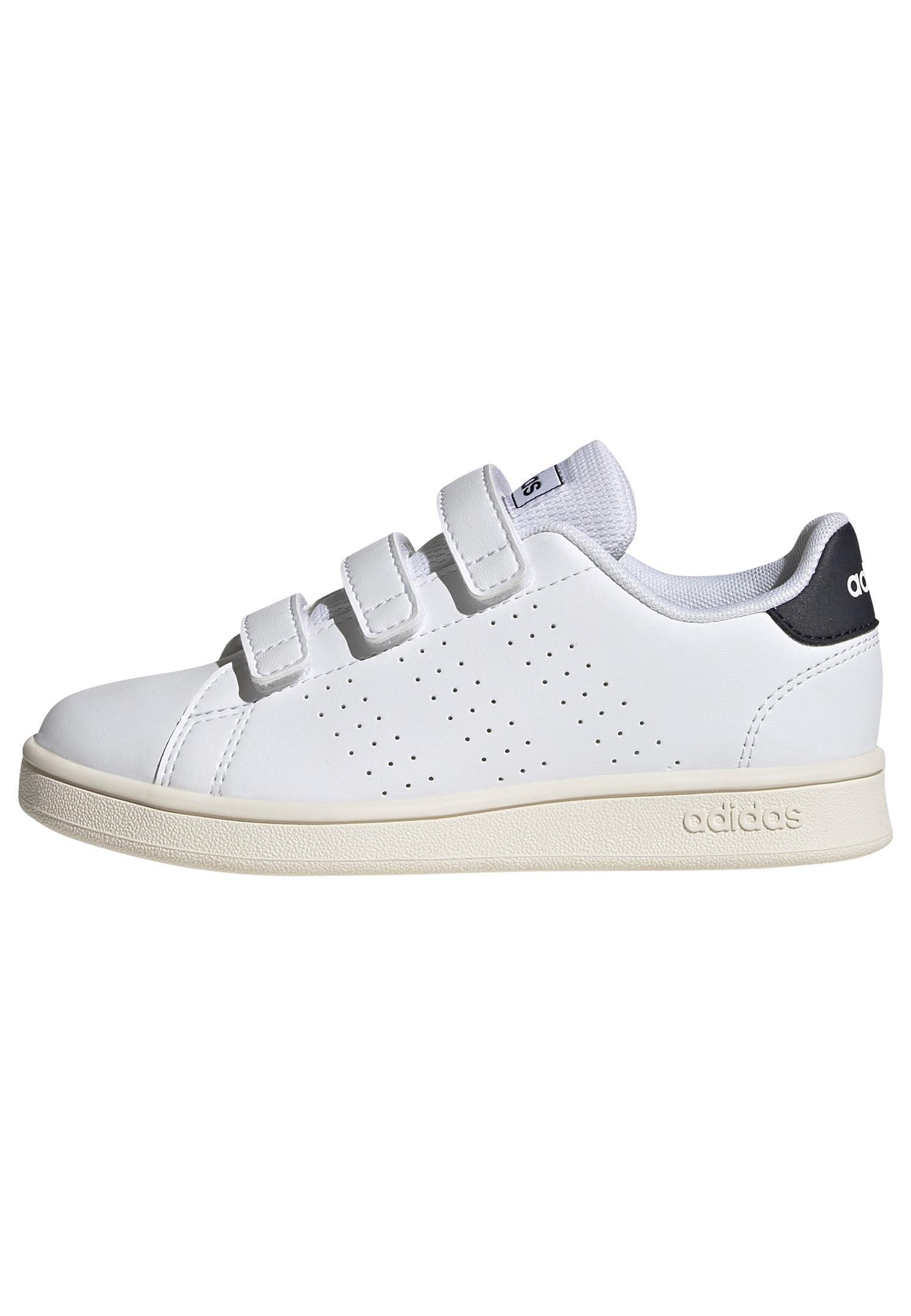 Unisex Kids Advantage Court Lifestyle Hook-and-Loop Shoes, White, , large image number 7