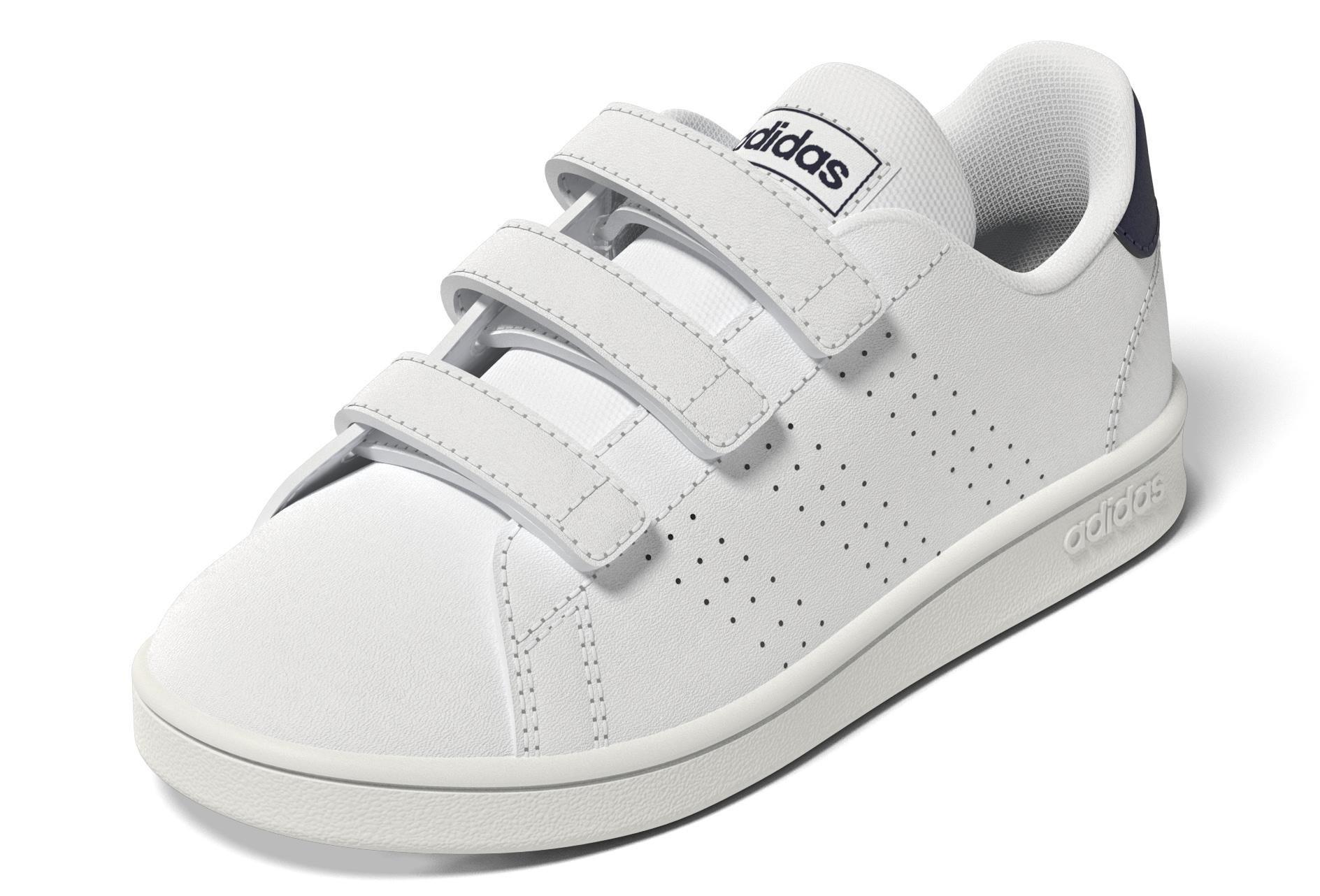 Unisex Kids Advantage Court Lifestyle Hook-and-Loop Shoes, White, A901_ONE, large image number 8