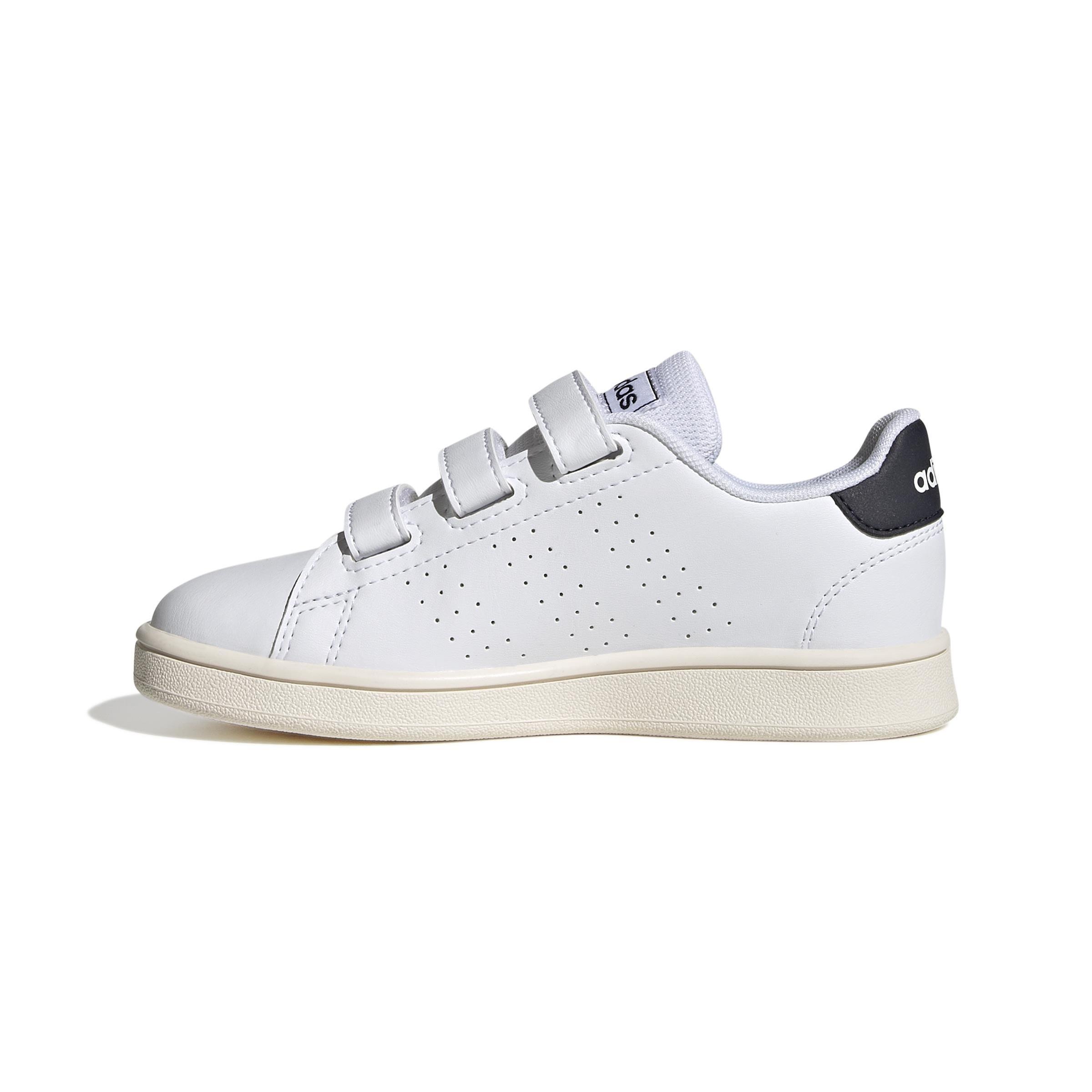 Unisex Kids Advantage Court Lifestyle Hook-and-Loop Shoes, White, , large image number 9