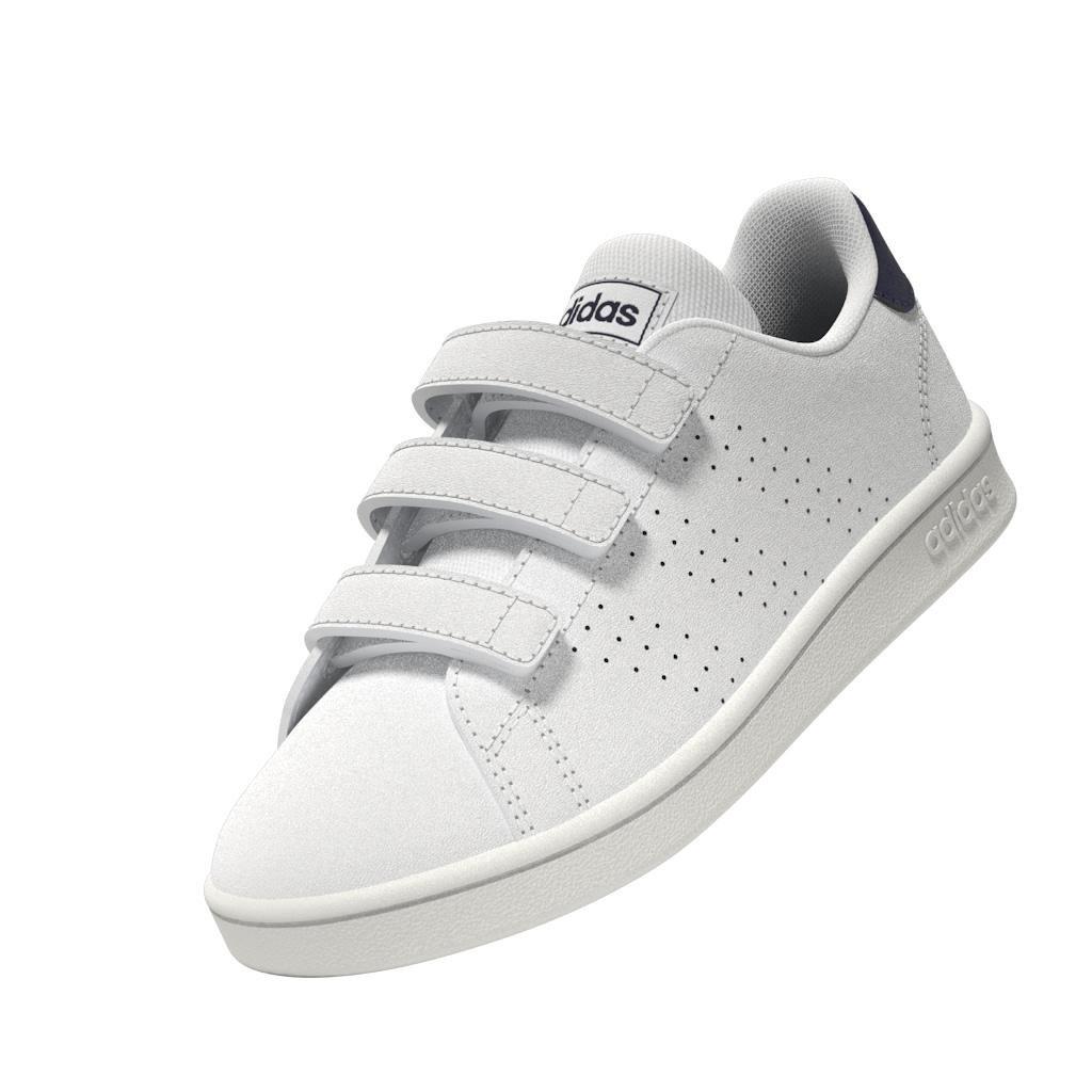 Unisex Kids Advantage Court Lifestyle Hook-and-Loop Shoes, White, , large image number 10