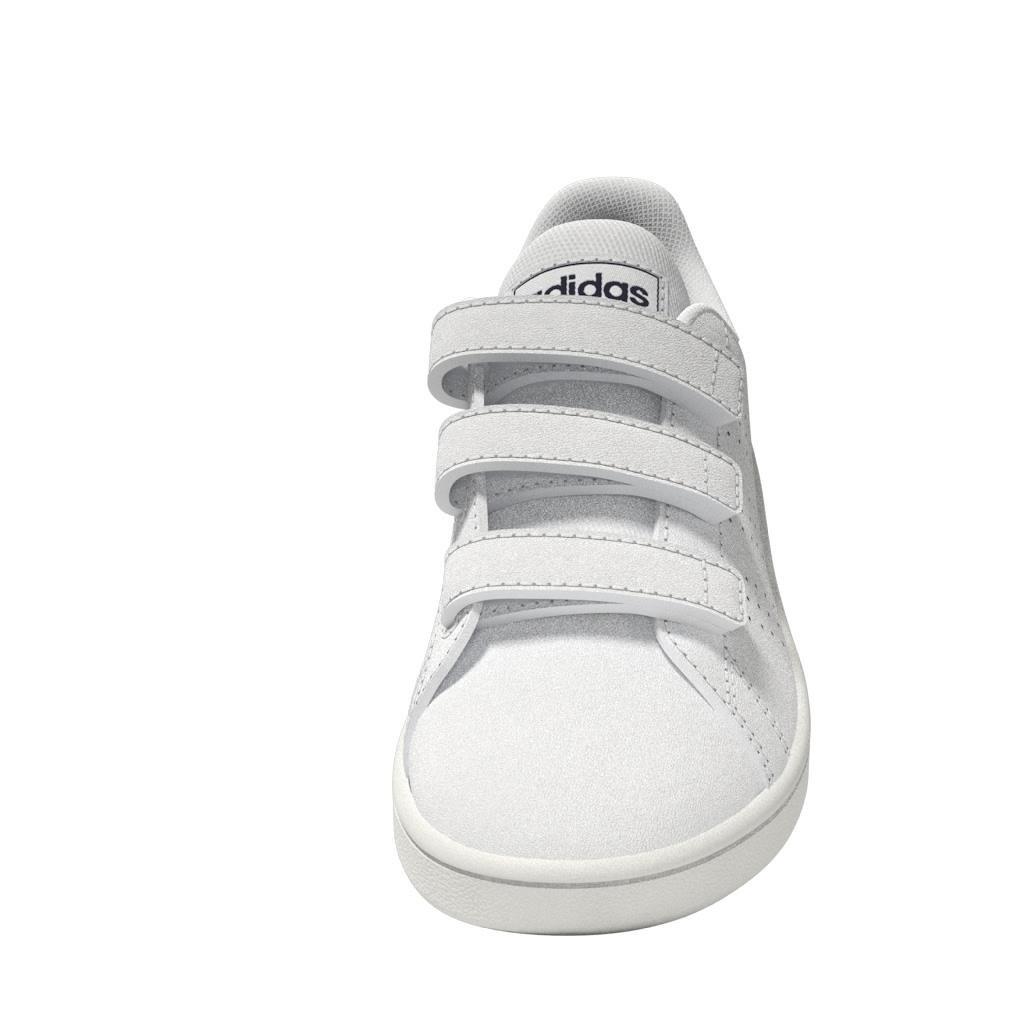 Unisex Kids Advantage Court Lifestyle Hook-and-Loop Shoes, White, A901_ONE, large image number 12