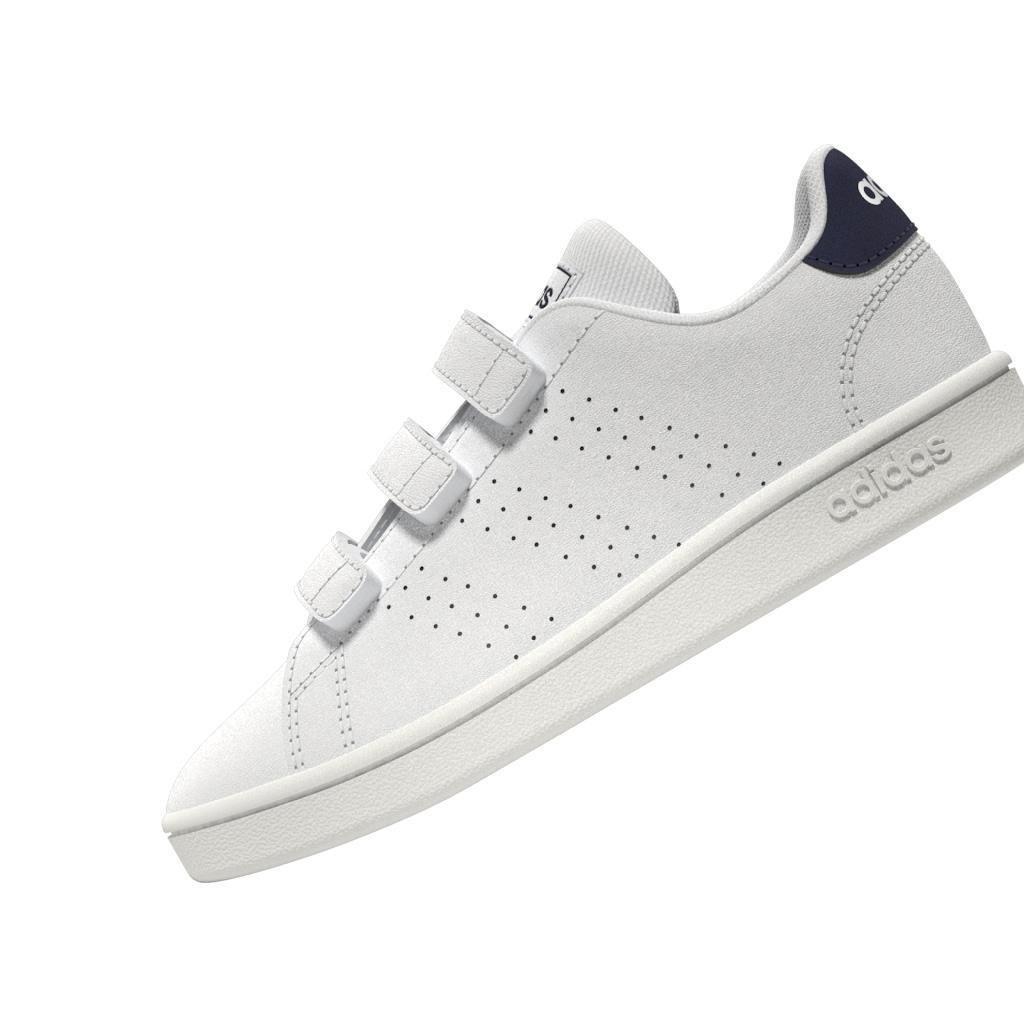Unisex Kids Advantage Court Lifestyle Hook-and-Loop Shoes, White, , large image number 14