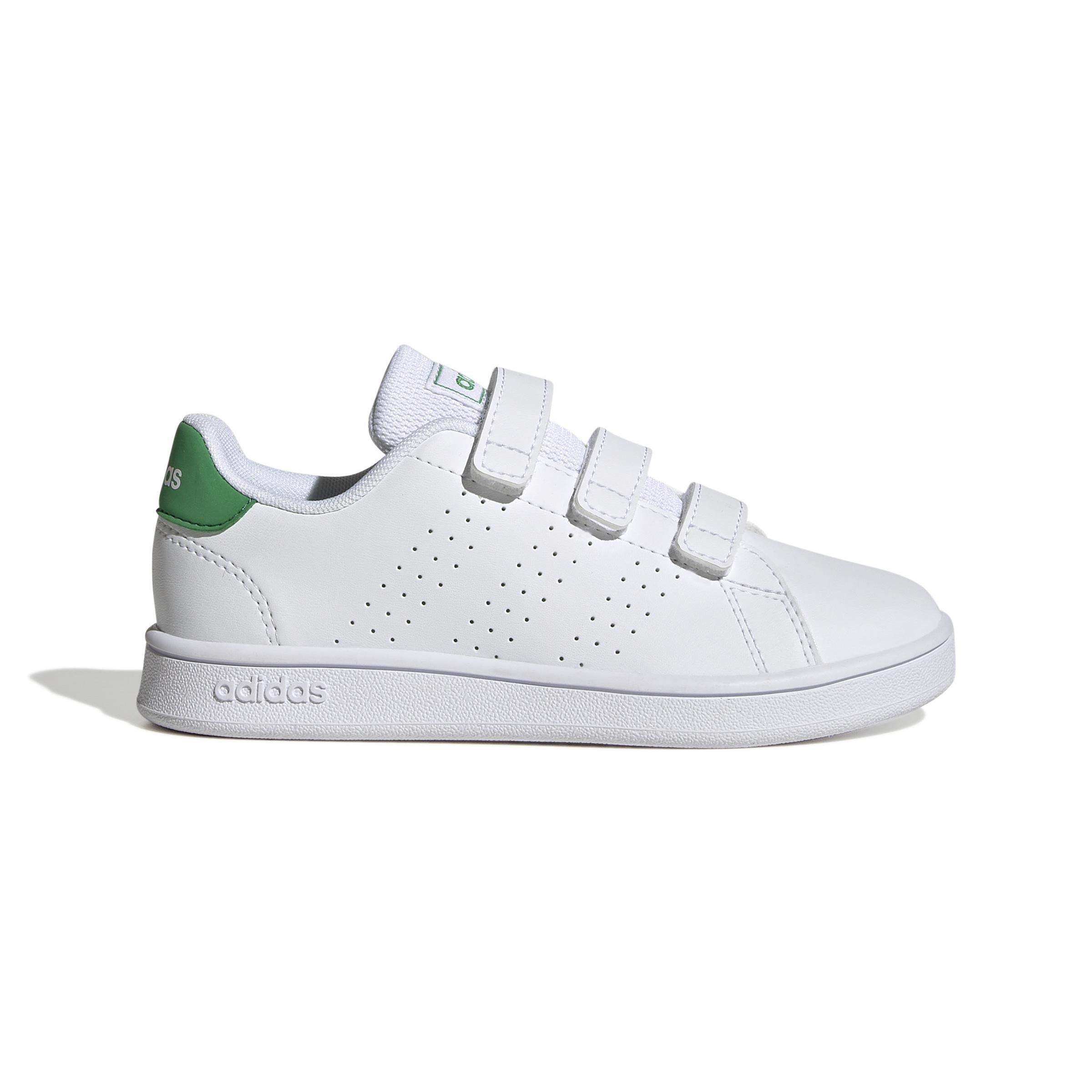 Unisex Kids Advantage Court Lifestyle Hook-And-Loop Shoes, White, , large image number 0