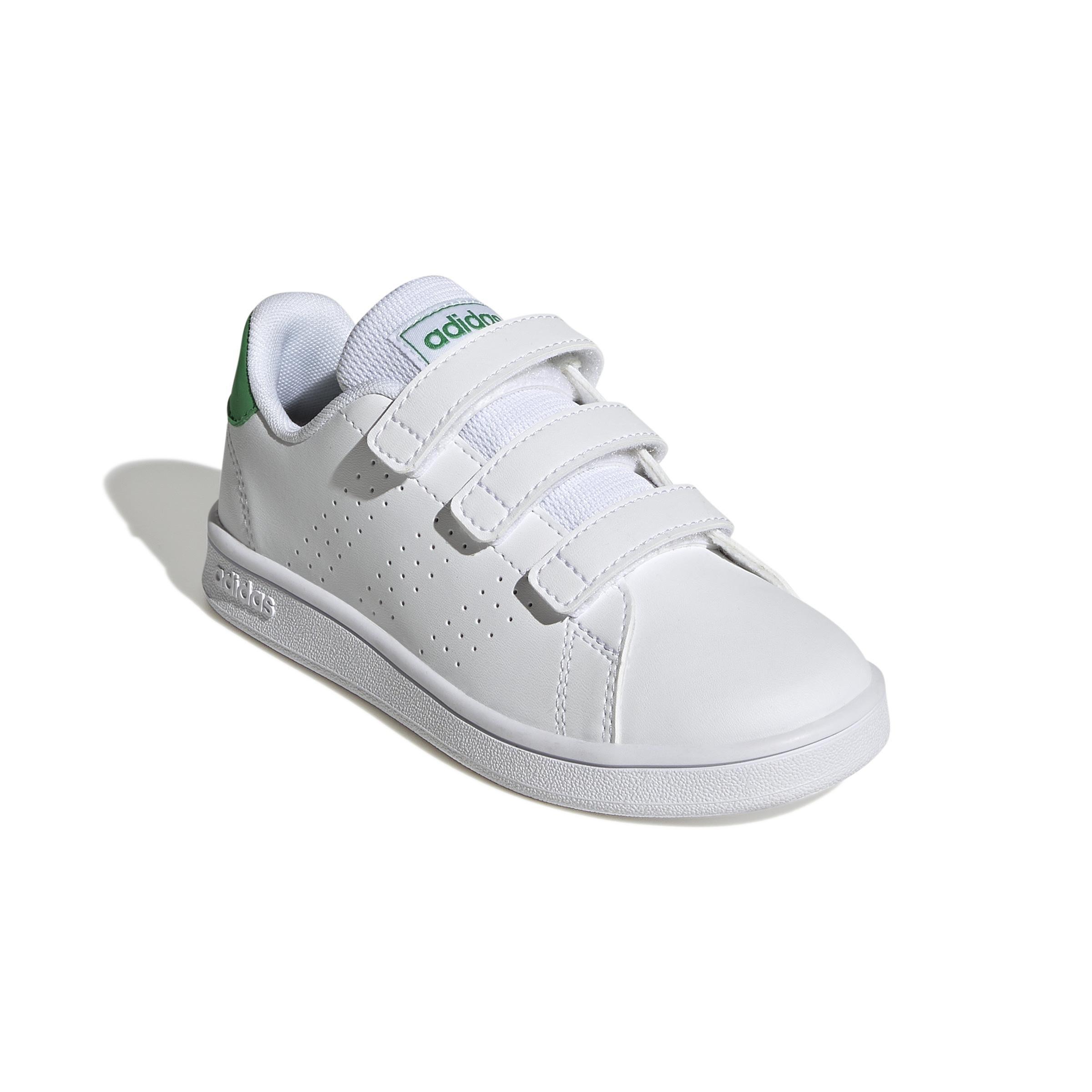 Unisex Advantage Court Lifestyle Hook-And-Loop Shoes, White, A901_ONE, large image number 2