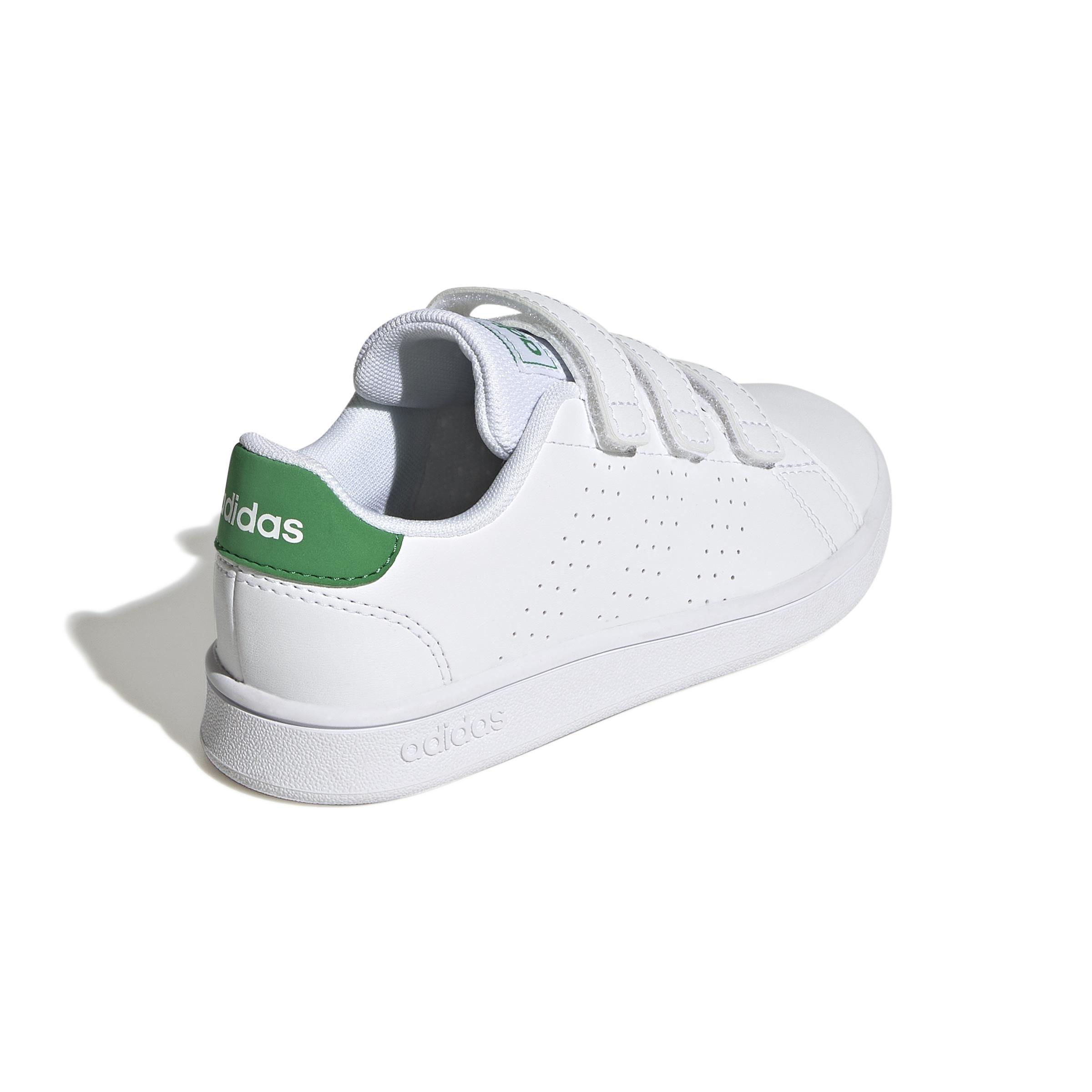 Unisex Kids Advantage Court Lifestyle Hook-And-Loop Shoes, White, A901_ONE, large image number 3