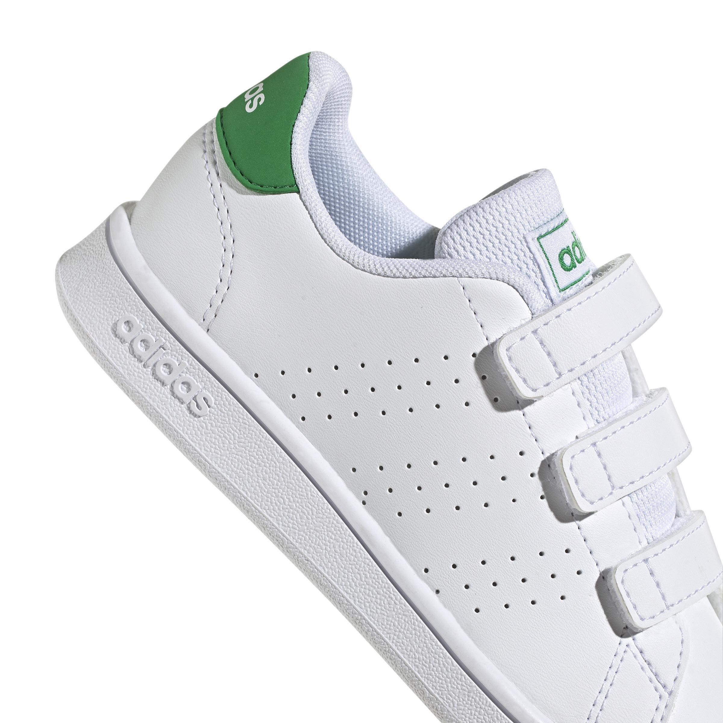 Unisex Kids Advantage Court Lifestyle Hook-And-Loop Shoes, White, A901_ONE, large image number 4