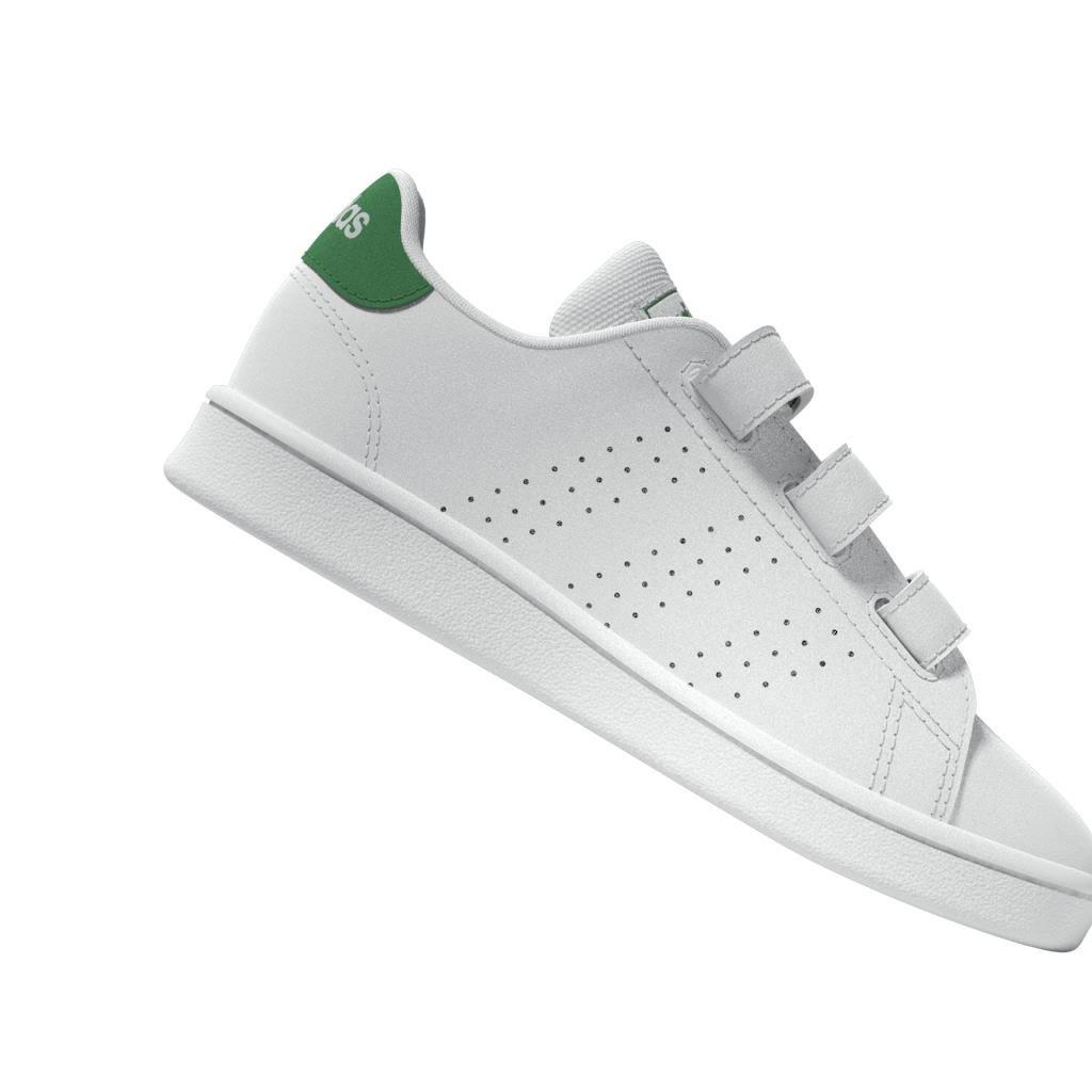 Unisex Kids Advantage Court Lifestyle Hook-And-Loop Shoes, White, , large image number 7