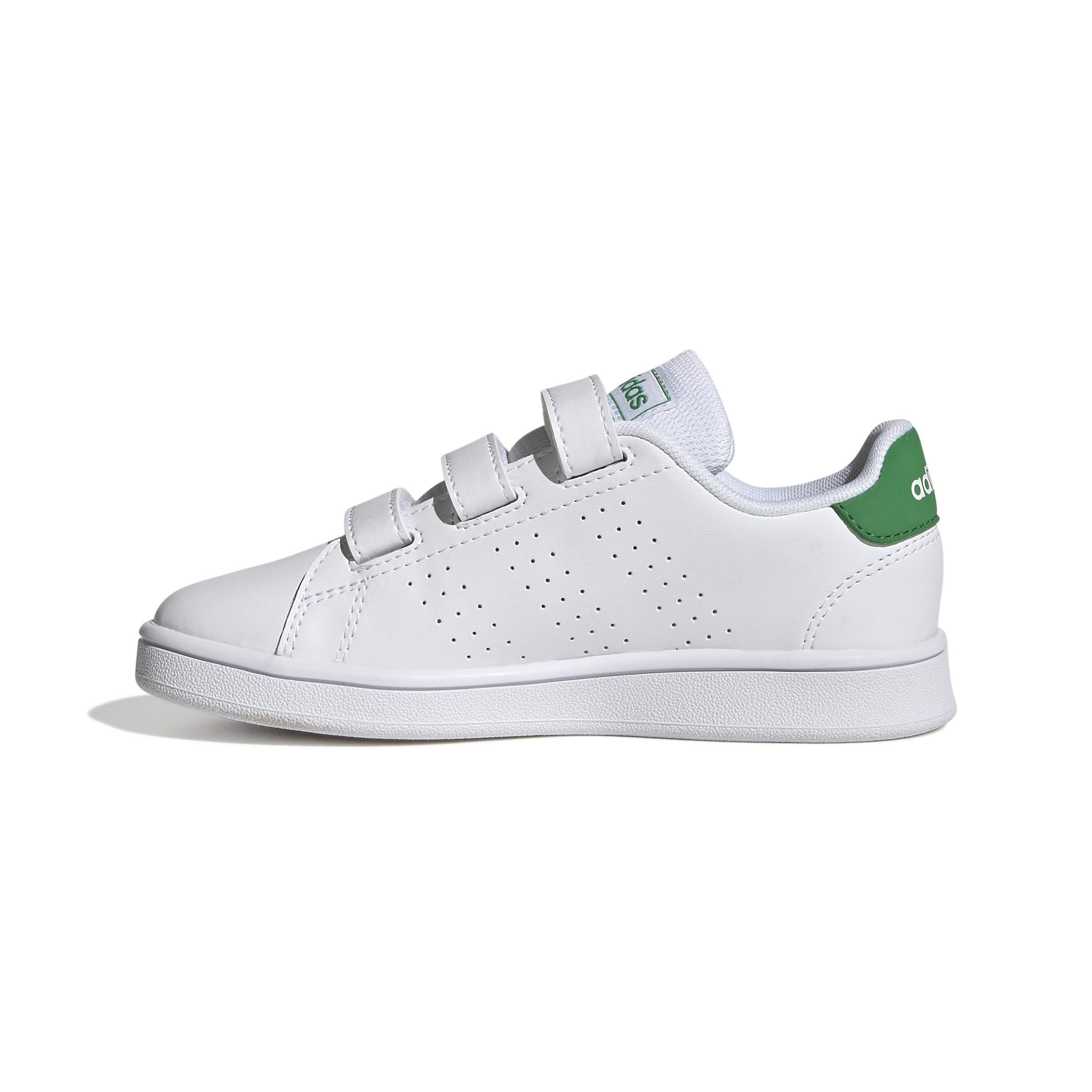 Unisex Kids Advantage Court Lifestyle Hook-And-Loop Shoes, White, A901_ONE, large image number 10
