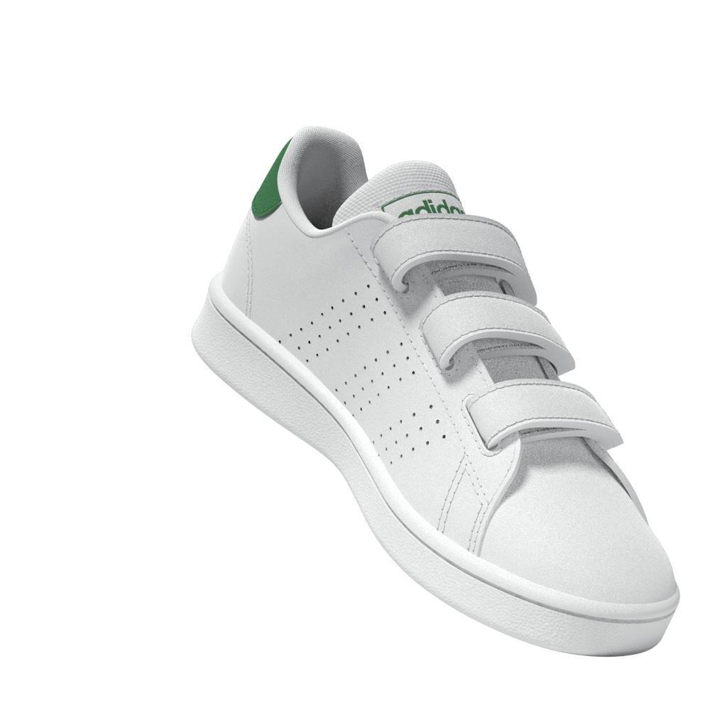 Unisex Kids Advantage Court Lifestyle Hook-And-Loop Shoes, White, , large image number 11