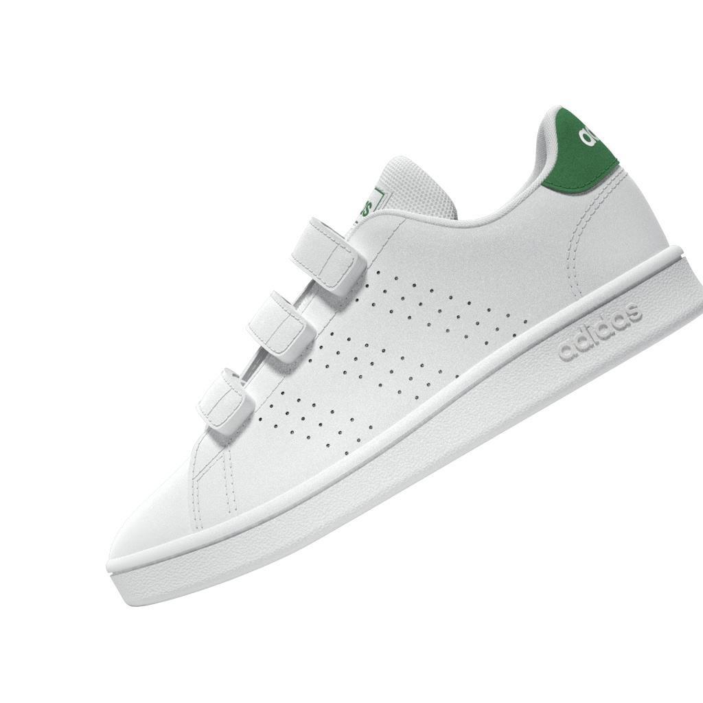 Unisex Kids Advantage Court Lifestyle Hook-And-Loop Shoes, White, A901_ONE, large image number 12