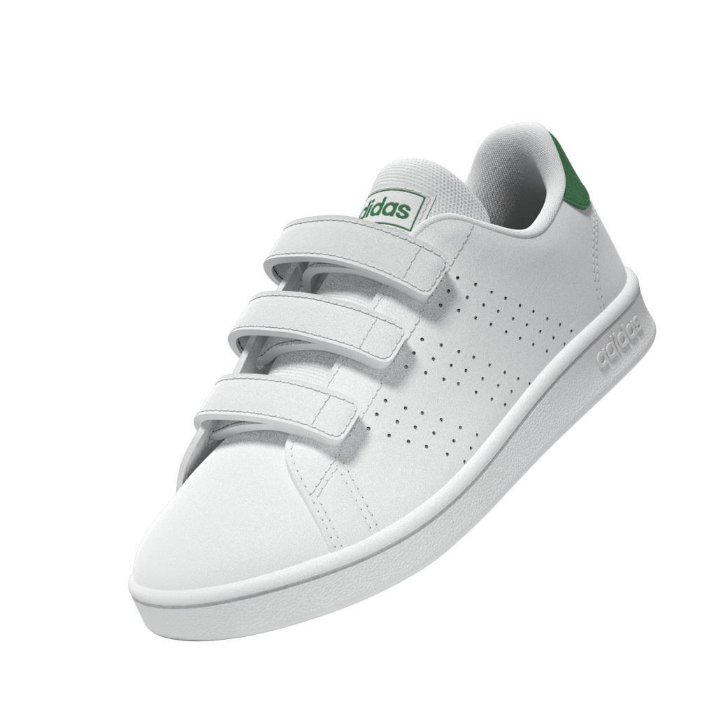 Unisex Kids Advantage Court Lifestyle Hook-And-Loop Shoes, White, A901_ONE, large image number 14