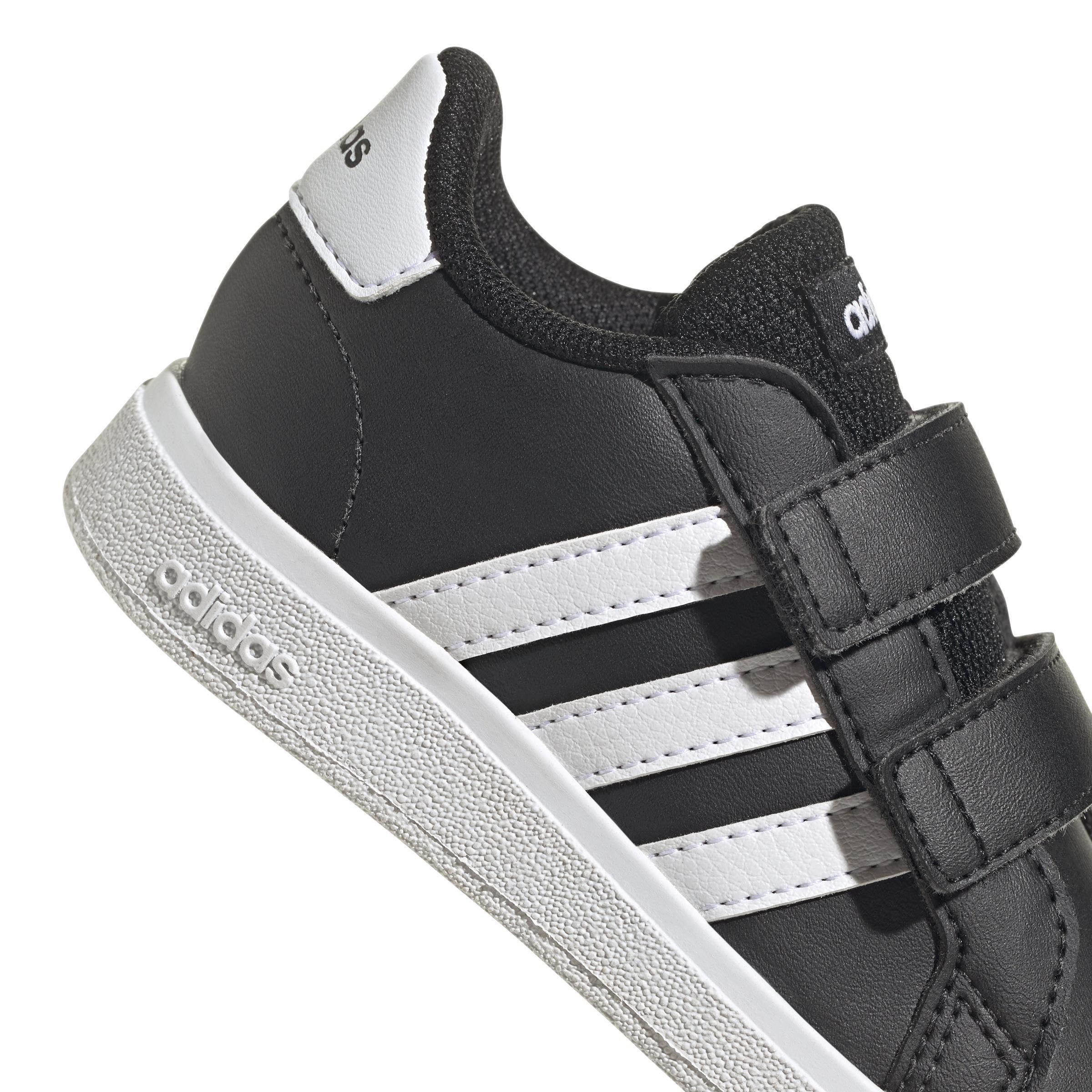 Kids Unisex Grand Court Lifestyle Hook and Loop Shoes, Black, A901_ONE, large image number 4