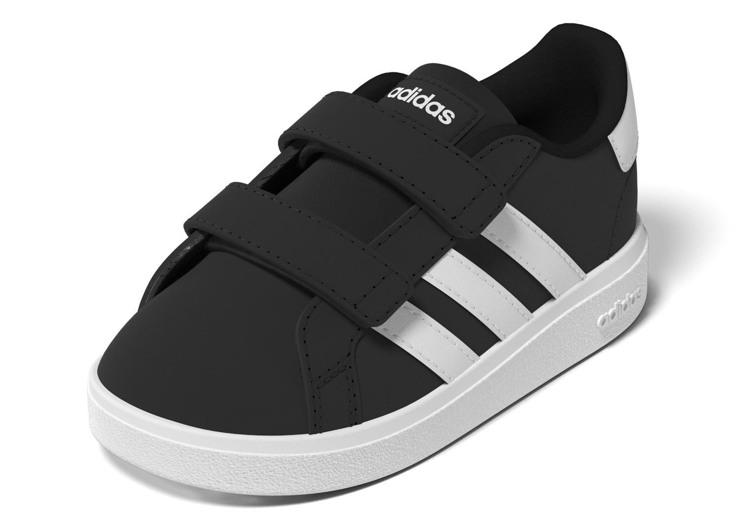 Kids Unisex Grand Court Lifestyle Hook and Loop Shoes, Black, A901_ONE, large image number 7