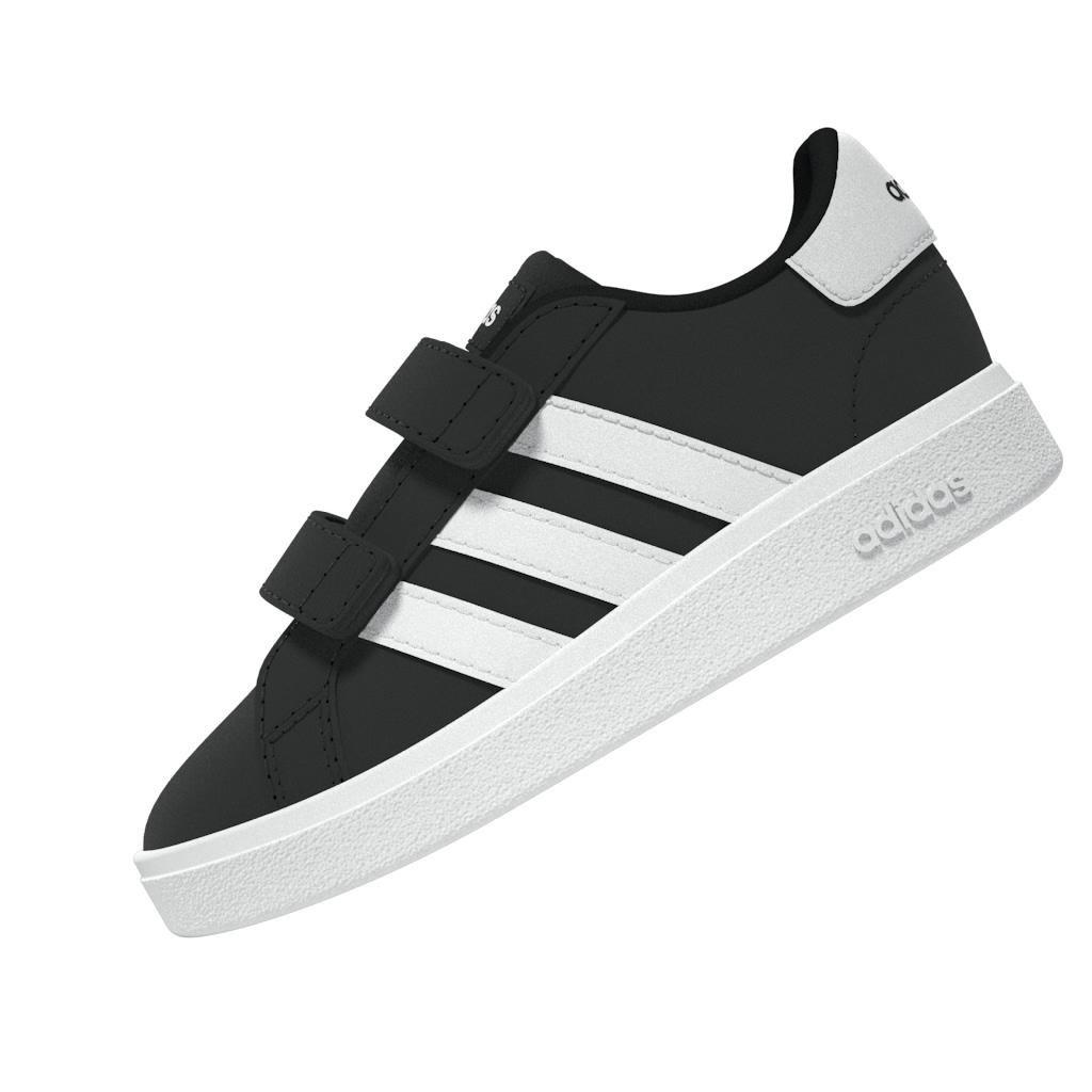 Kids Unisex Grand Court Lifestyle Hook and Loop Shoes, Black, A901_ONE, large image number 11