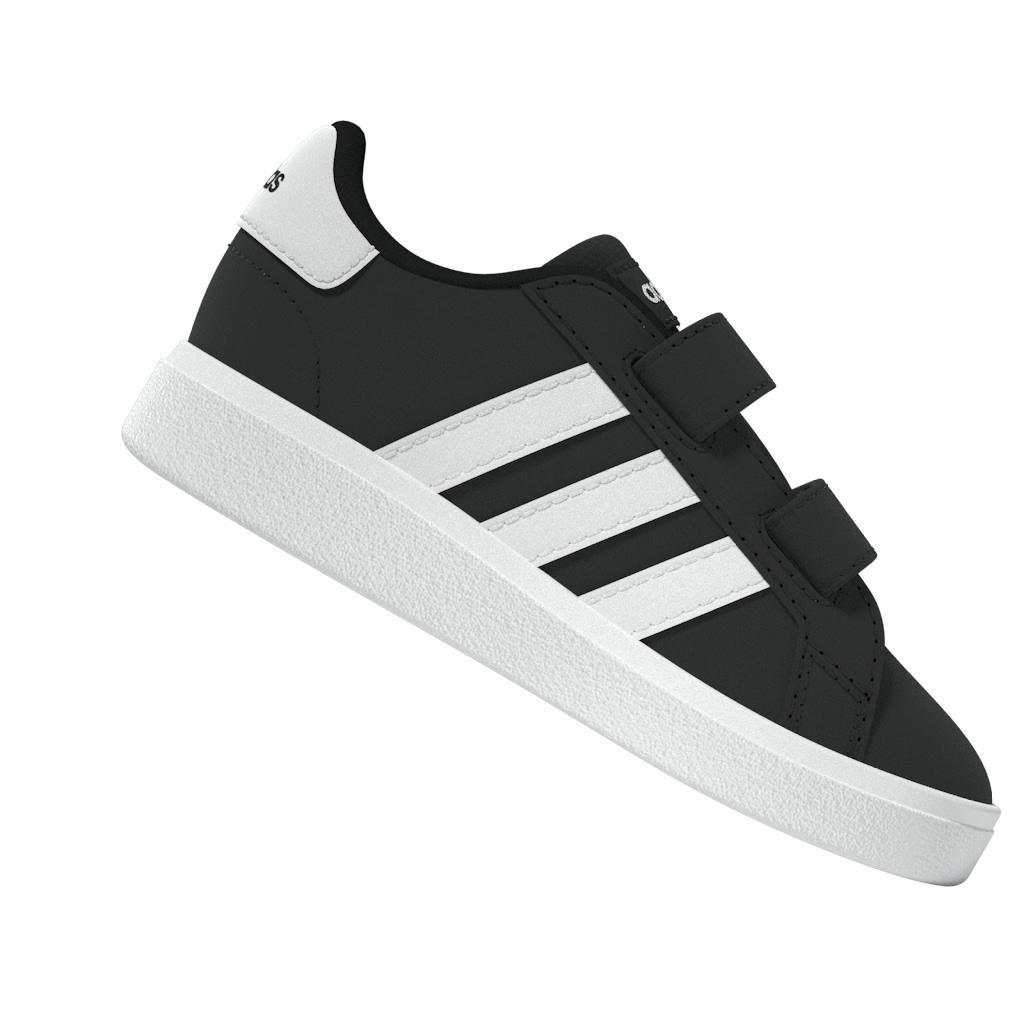 Kids Unisex Grand Court Lifestyle Hook and Loop Shoes, Black, A901_ONE, large image number 12