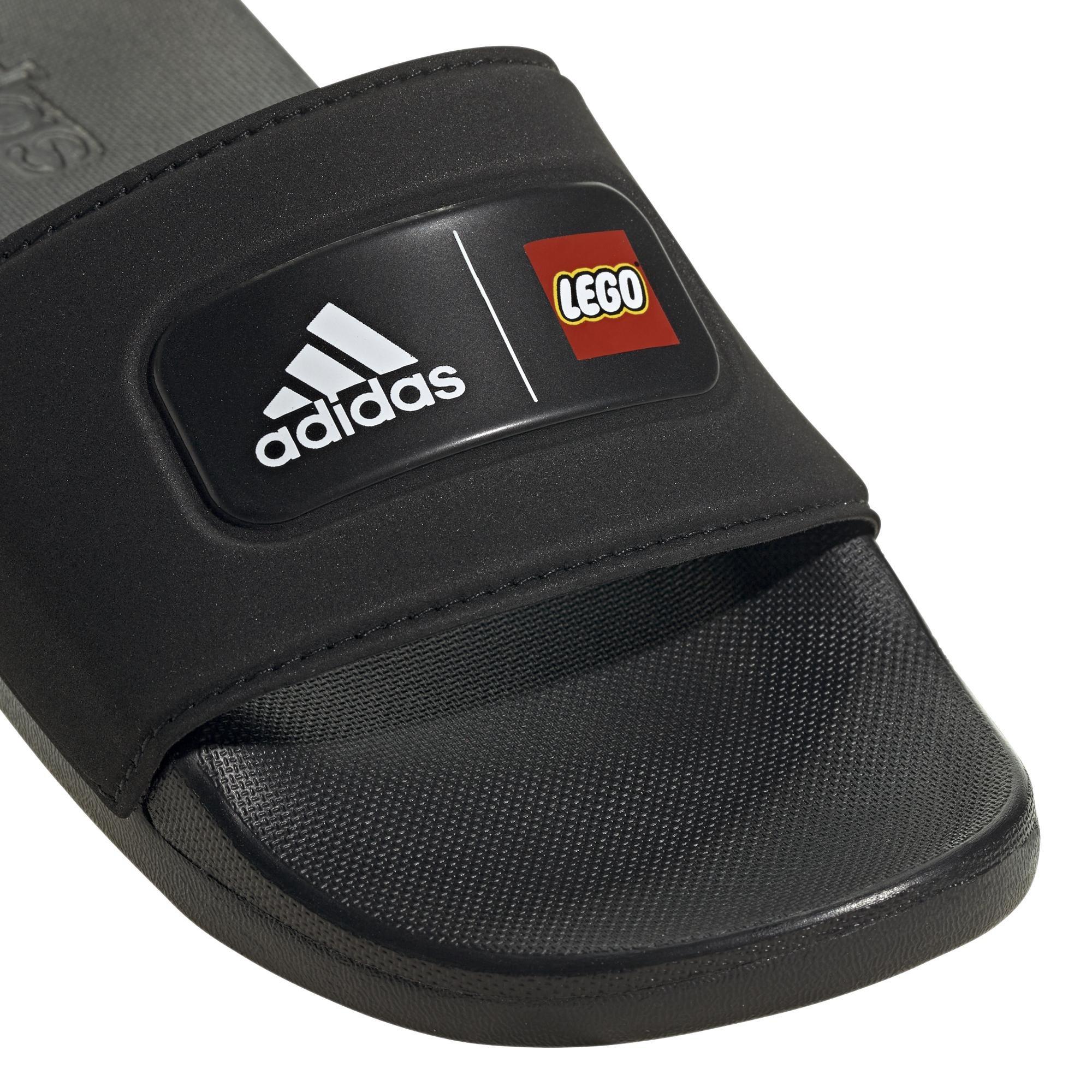 Unisex Kids Adilette Comfort X Lego Slides, Black, A901_ONE, large image number 9