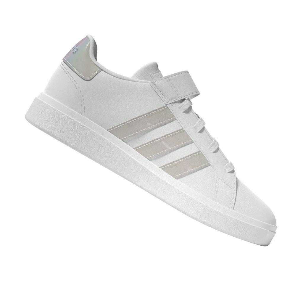 Unisex Kids Grand Court Lifestyle Court Elastic Lace And Top Strap Shoes, White, A901_ONE, large image number 9