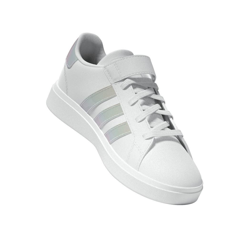 Unisex Kids Grand Court Lifestyle Court Elastic Lace And Top Strap Shoes, White, A901_ONE, large image number 14