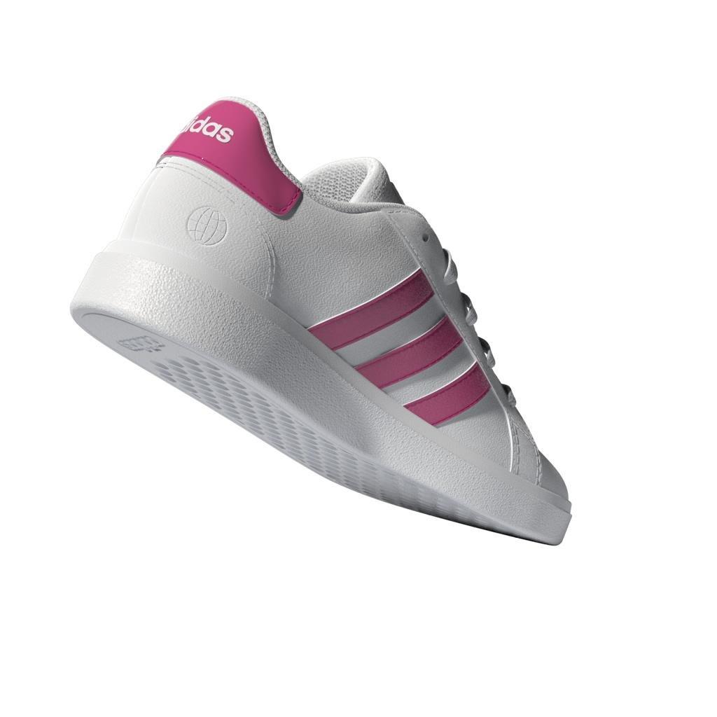 Unisex Kids Grand Court Lifestyle Tennis Lace-Up Shoes, White, A901_ONE, large image number 4