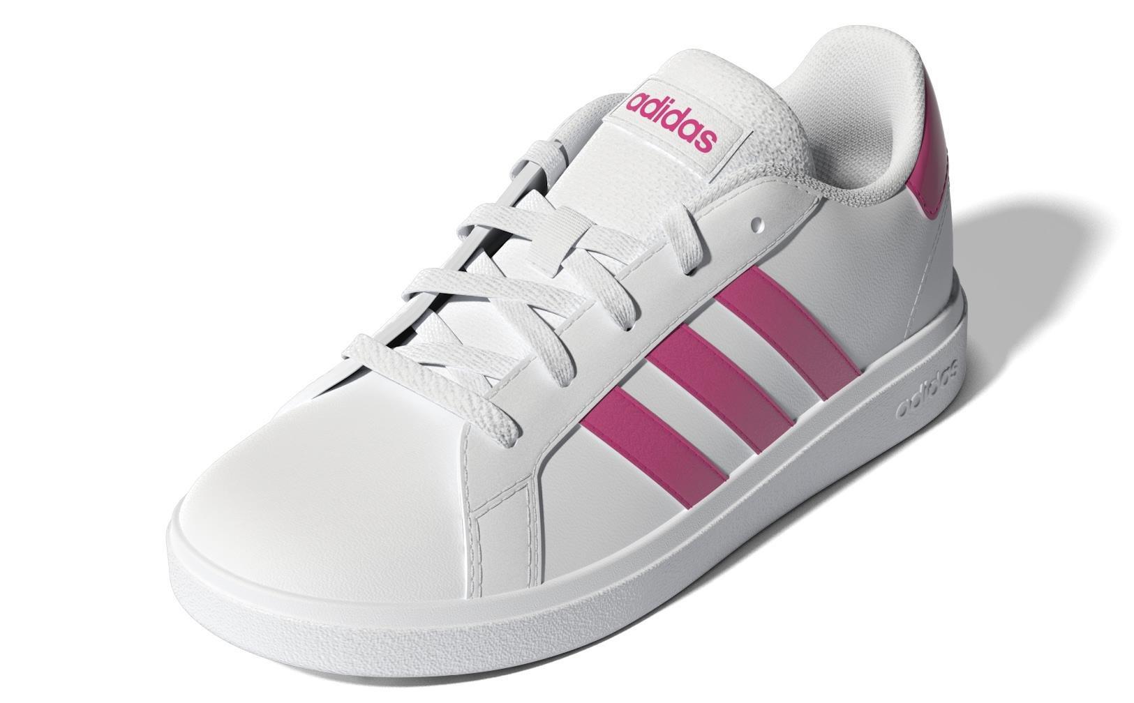Unisex Kids Grand Court Lifestyle Tennis Lace-Up Shoes, White, A901_ONE, large image number 6