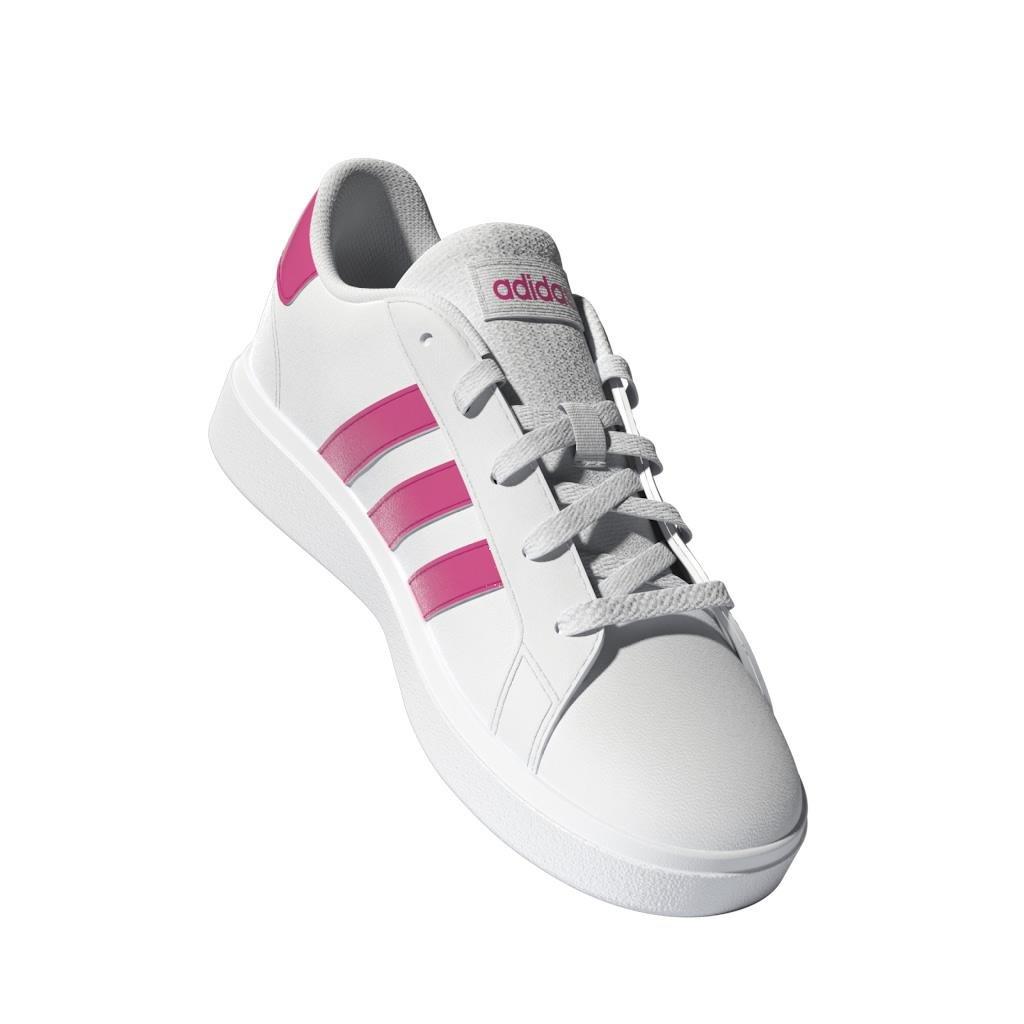 Unisex Kids Grand Court Lifestyle Tennis Lace-Up Shoes, White, A901_ONE, large image number 7