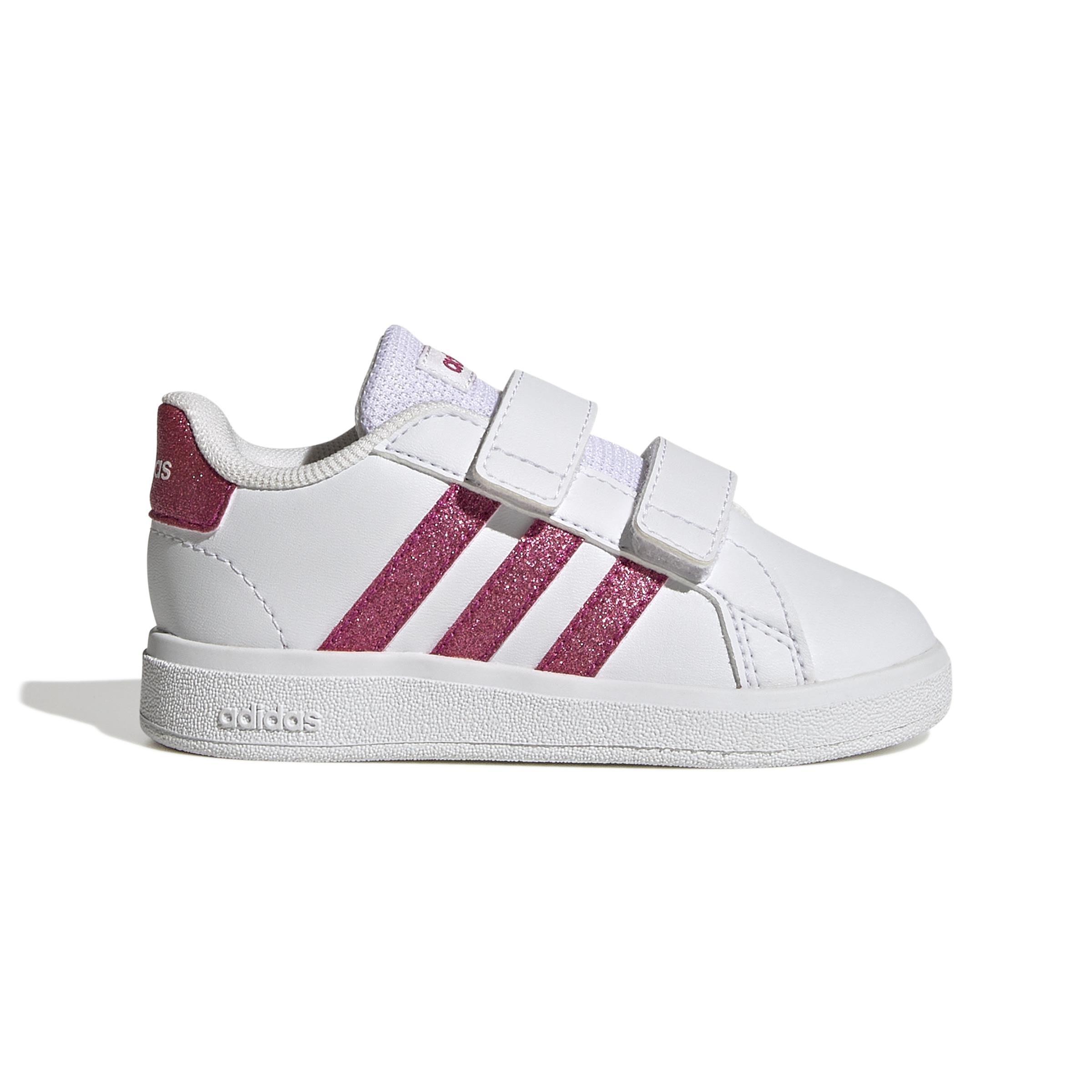 Unisex Kids Grand Court Lifestyle Hook and Loop Shoes, White, A901_ONE, large image number 0
