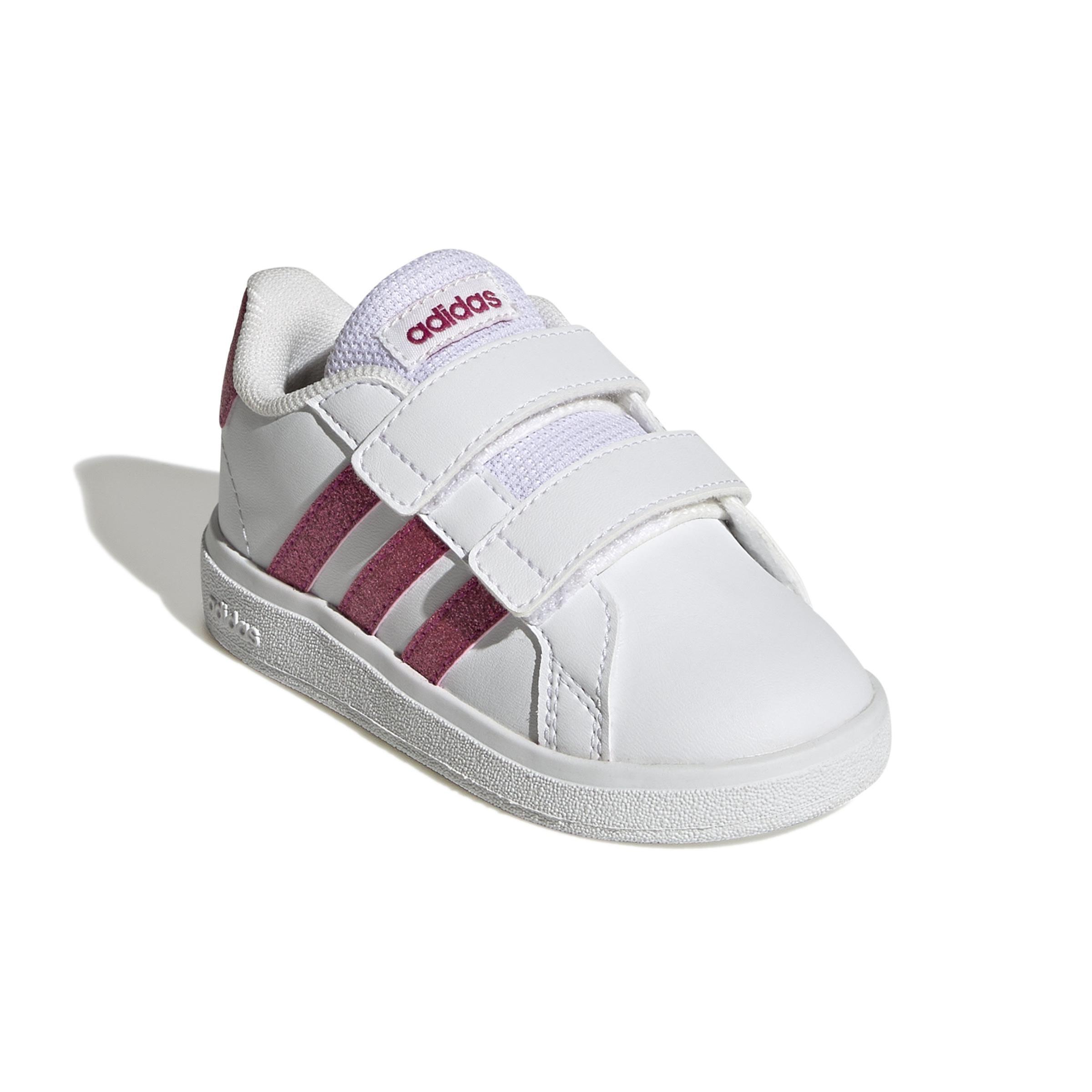 Unisex Kids Grand Court Lifestyle Hook and Loop Shoes, White, A901_ONE, large image number 1