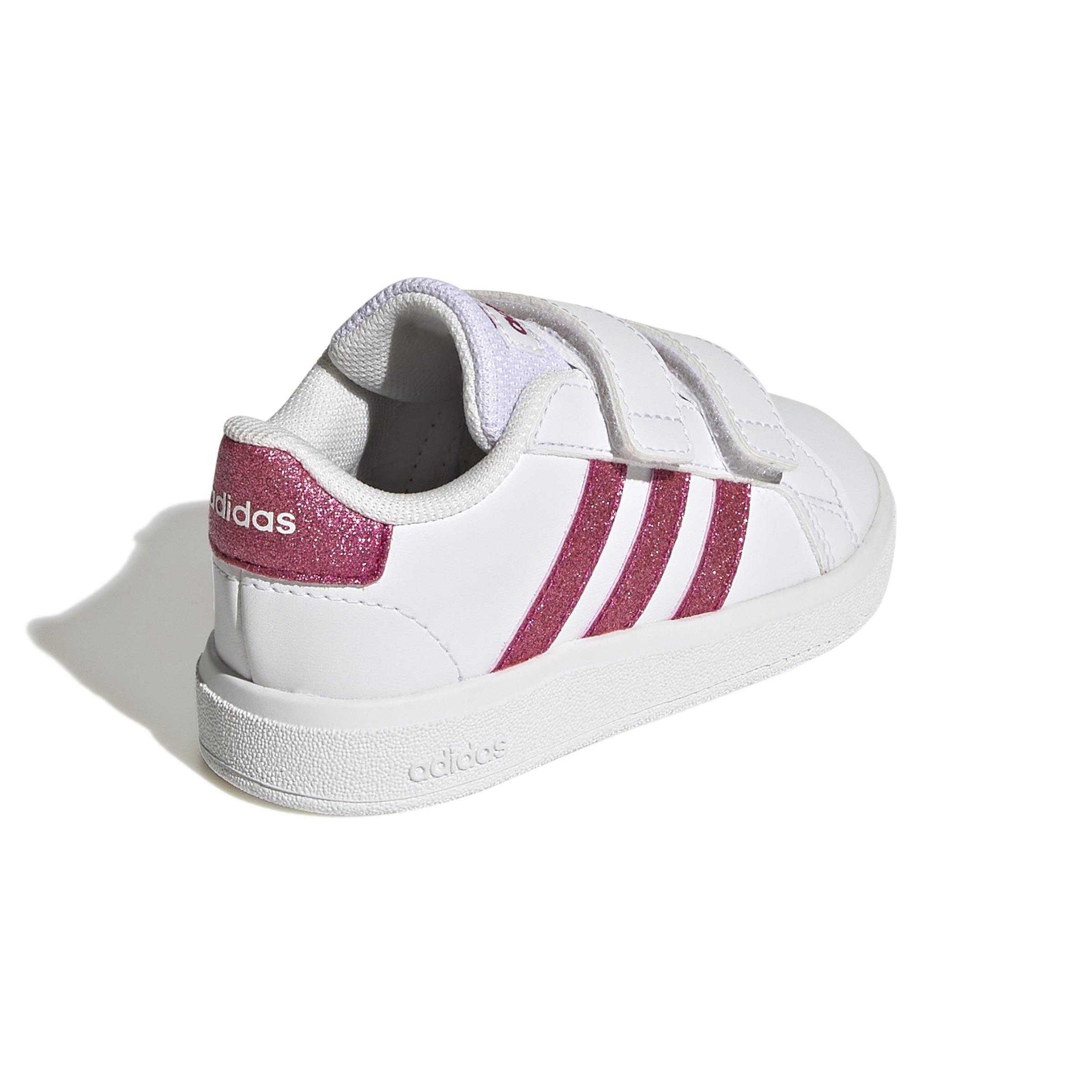 Unisex Kids Grand Court Lifestyle Hook and Loop Shoes, White, A901_ONE, large image number 2