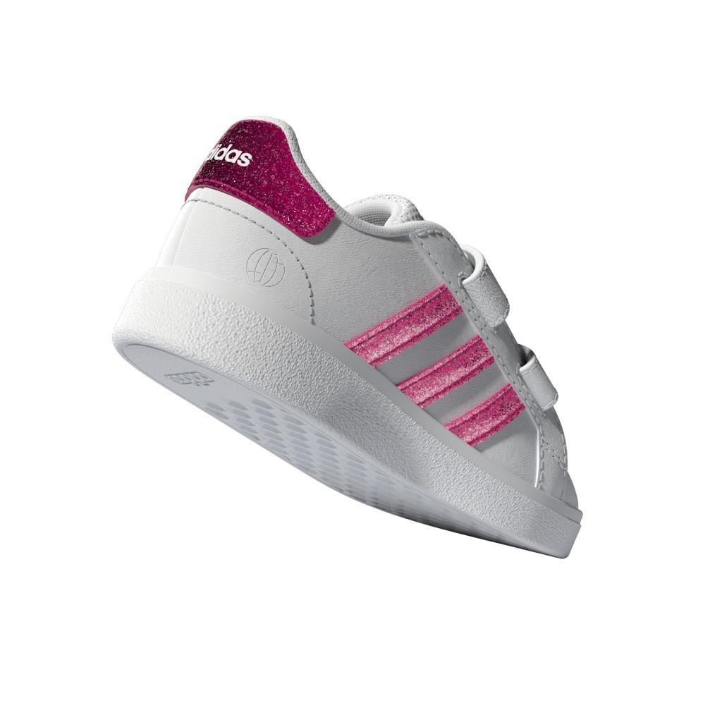 Unisex Kids Grand Court Lifestyle Hook and Loop Shoes, White, A901_ONE, large image number 5