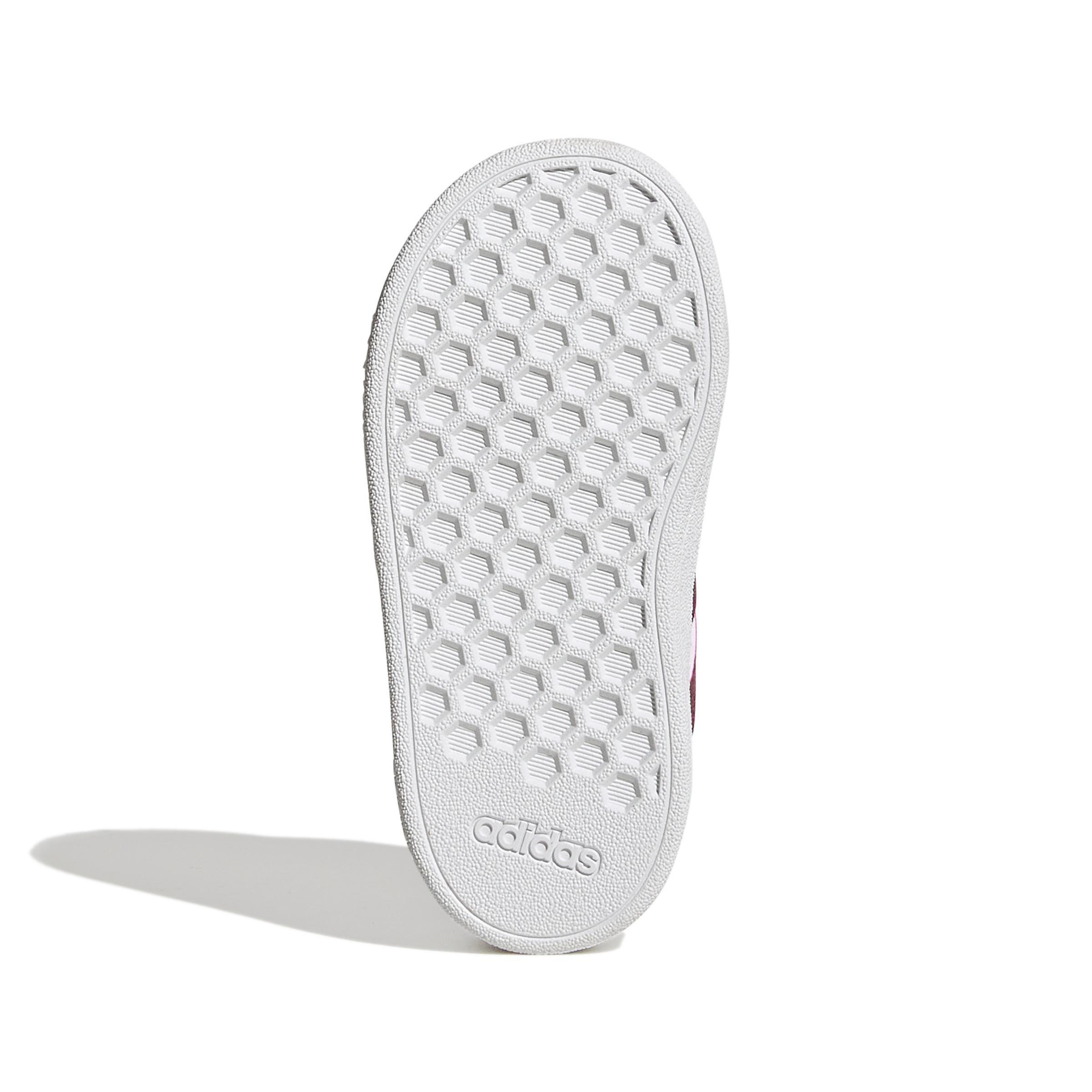 Unisex Kids Grand Court Lifestyle Hook and Loop Shoes, White, A901_ONE, large image number 6