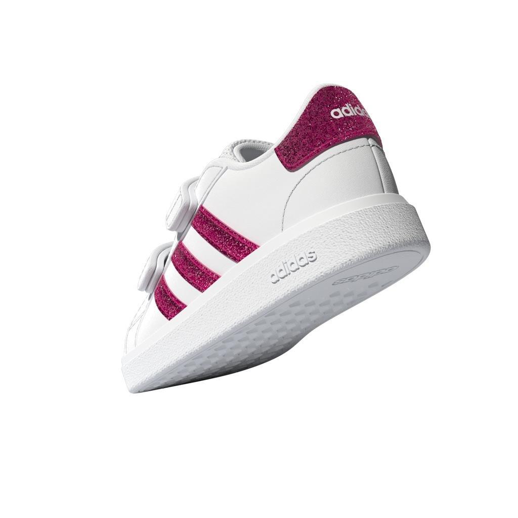 Unisex Kids Grand Court Lifestyle Hook and Loop Shoes, White, A901_ONE, large image number 8