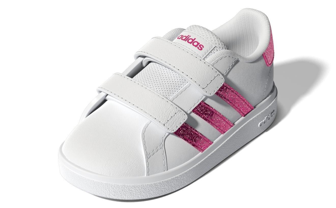 Unisex Kids Grand Court Lifestyle Hook and Loop Shoes, White, A901_ONE, large image number 10