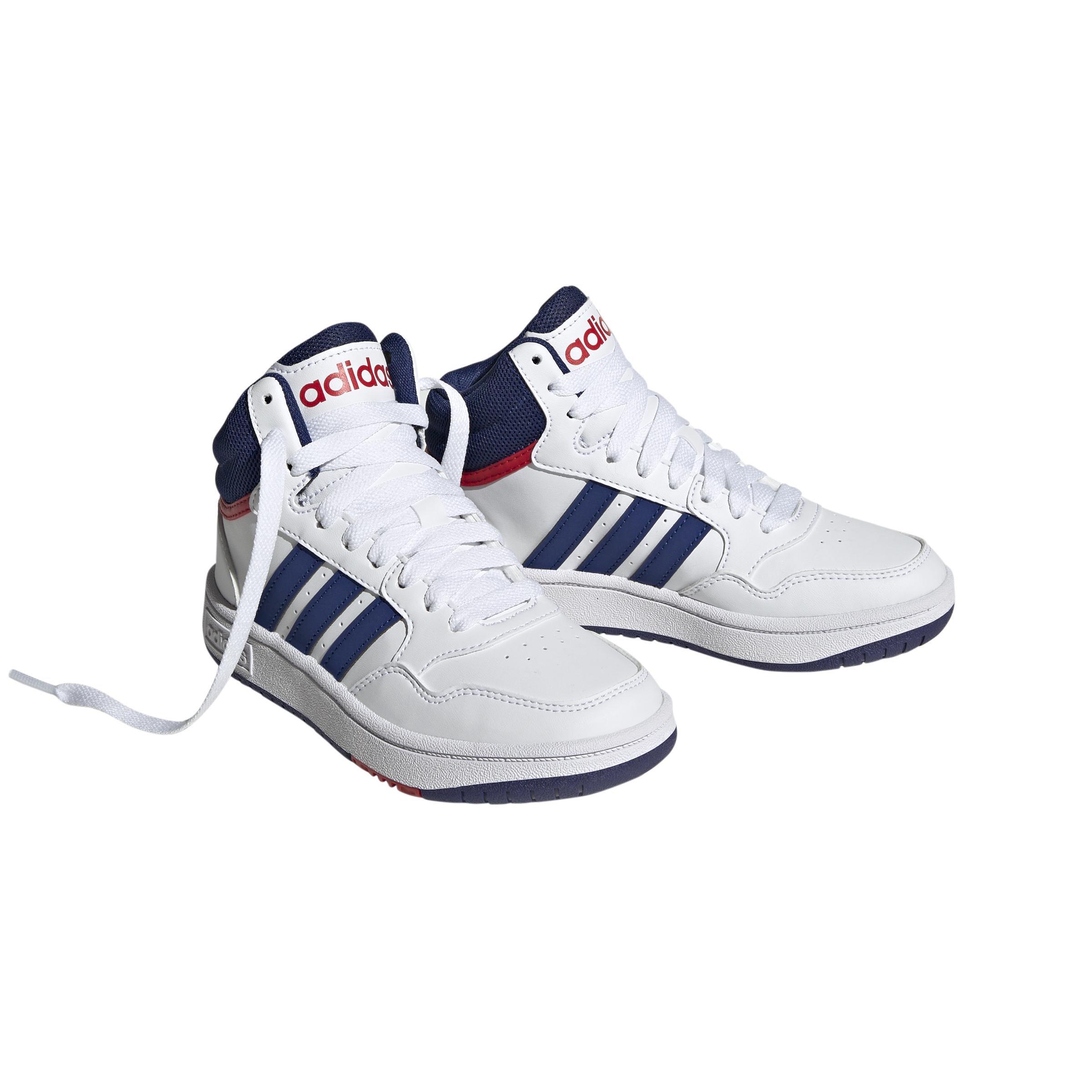 Unisex Kids Hoops Mid Shoes, White, A901_ONE, large image number 2