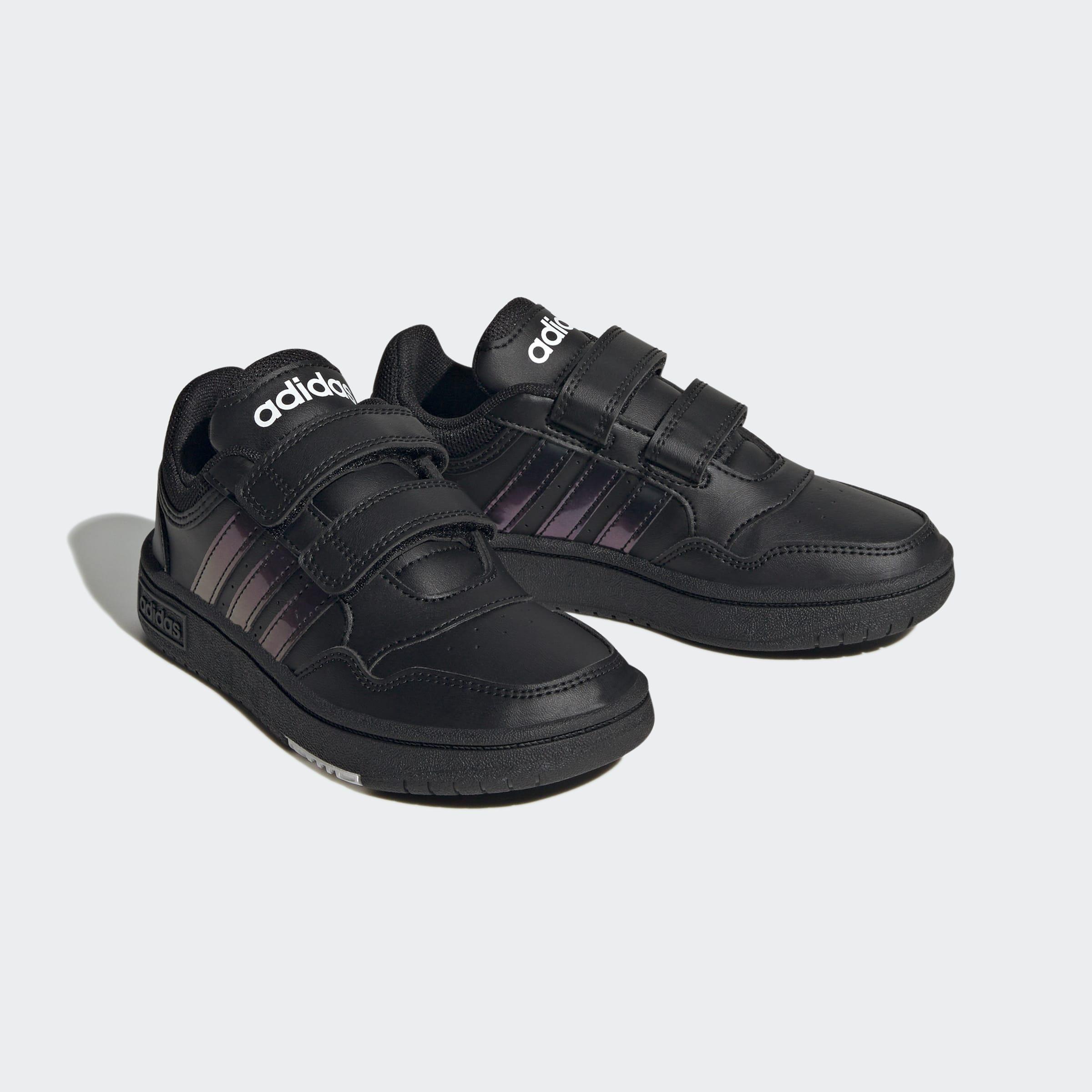 Unisex Kids Hoops Lifestyle Basketball Hook-And-Loop Shoes, Black, A901_ONE, large image number 2
