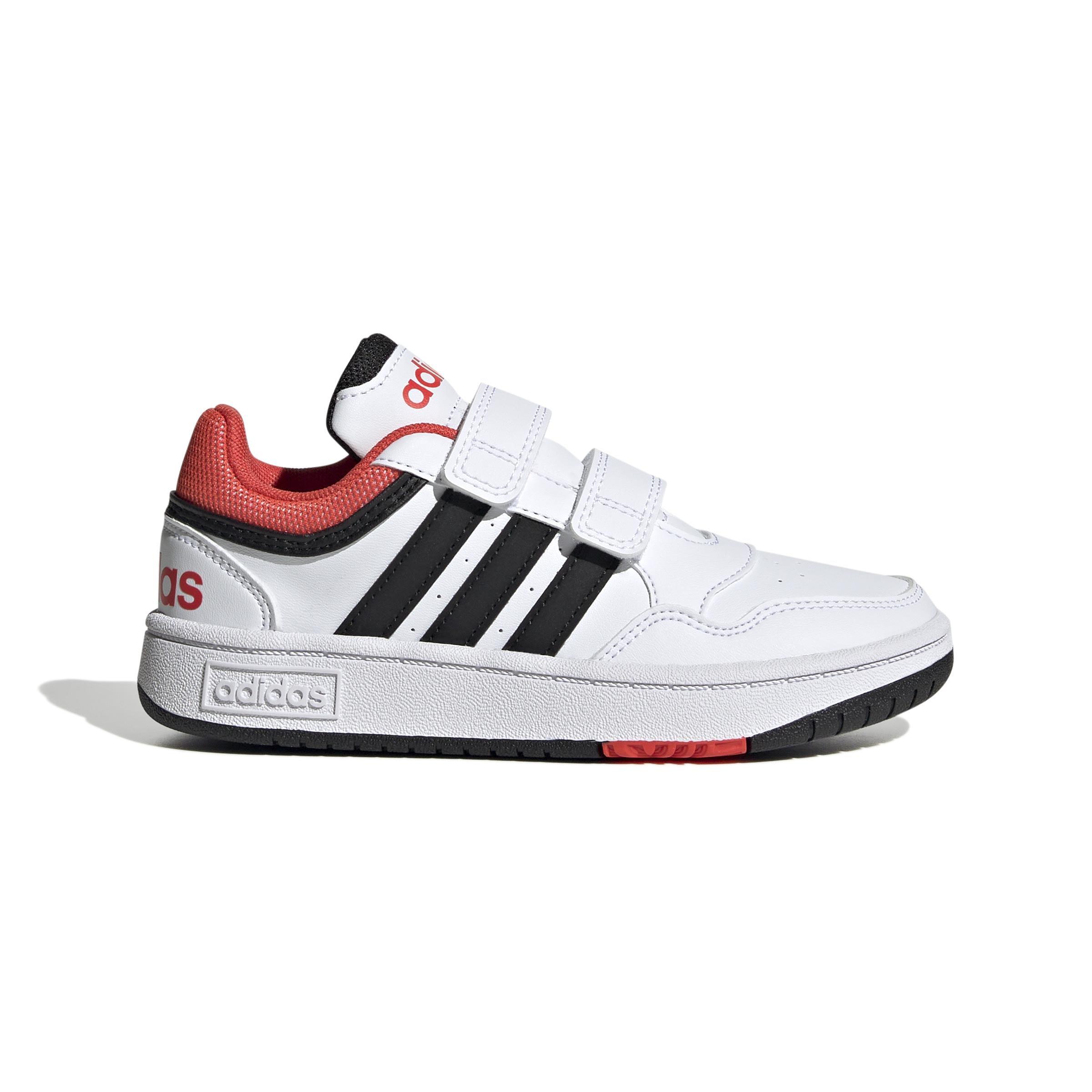 Unisex Kids Hoops Lifestyle Basketball Hook-and-Loop Shoes, White, , large image number 0