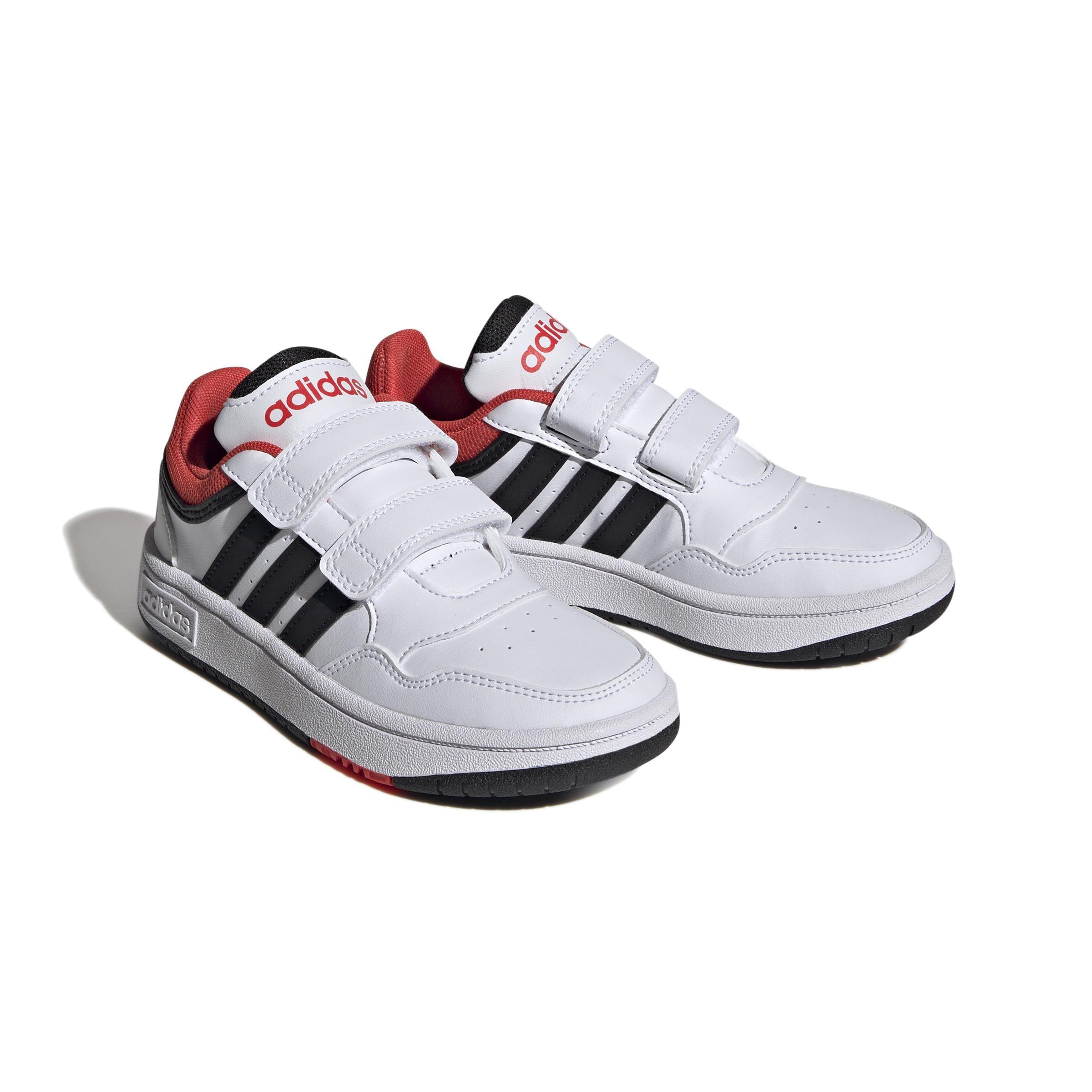 Unisex Kids Hoops Lifestyle Basketball Hook-and-Loop Shoes, White, , large image number 2