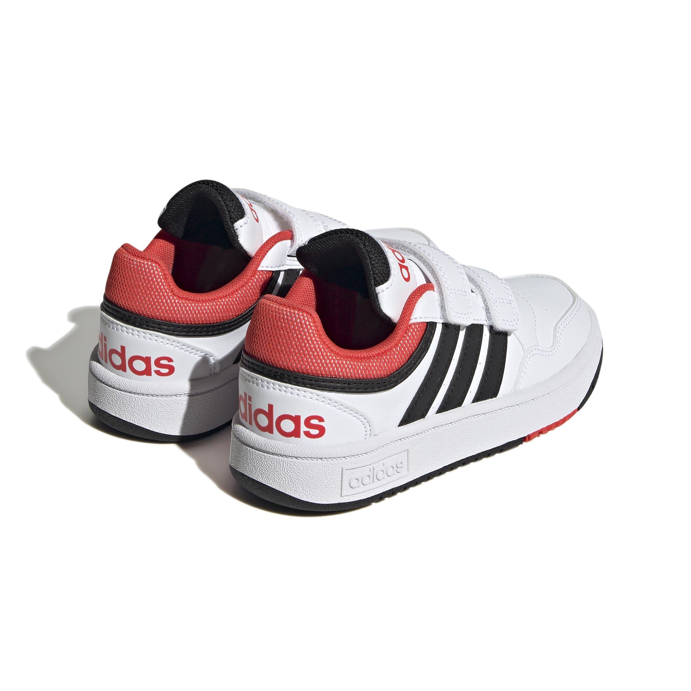 Unisex Kids Hoops Lifestyle Basketball Hook-and-Loop Shoes, White, , large image number 3
