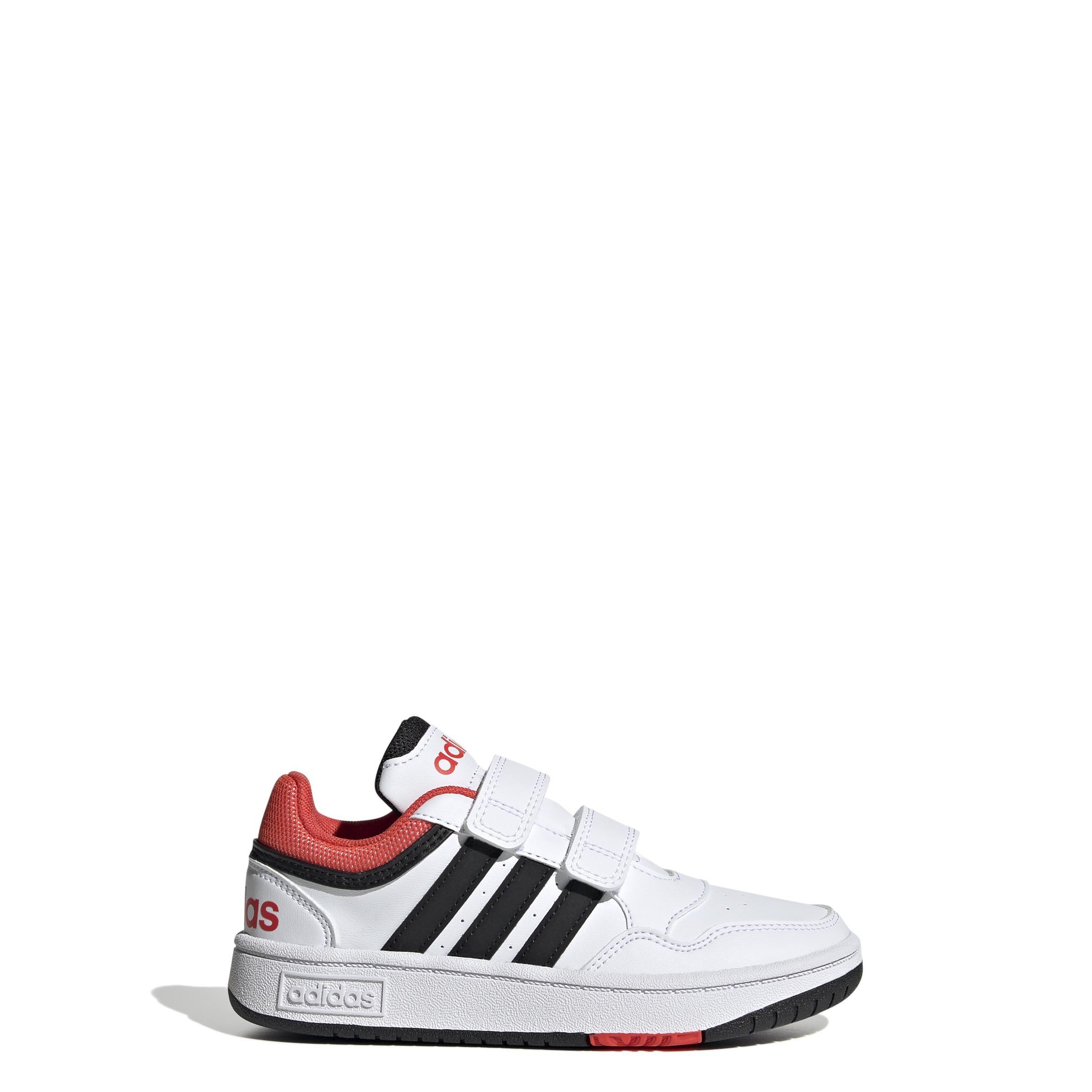 Unisex Kids Hoops Lifestyle Basketball Hook-and-Loop Shoes, White, , large image number 7