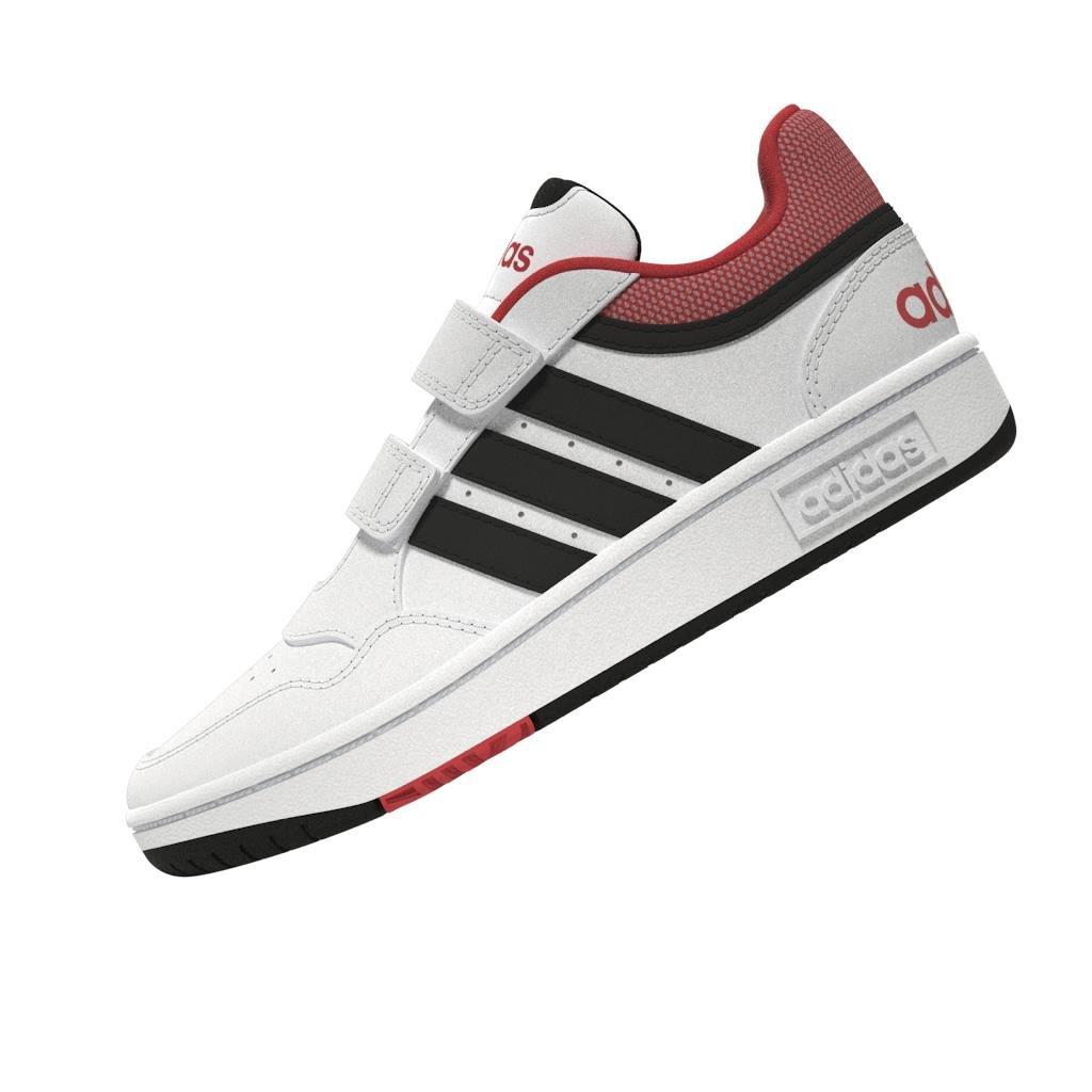 Unisex Kids Hoops Lifestyle Basketball Hook-and-Loop Shoes, White, , large image number 9